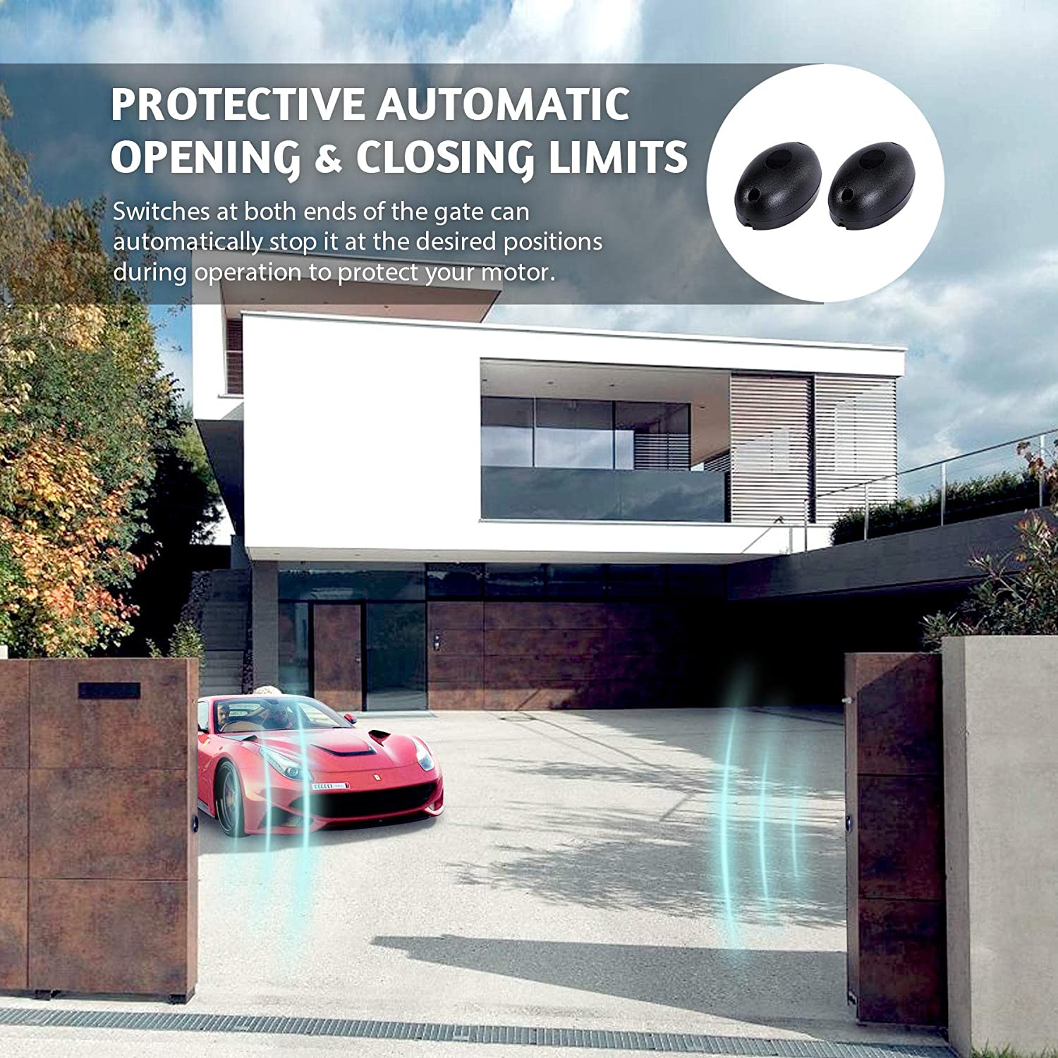 CO-Z Secure Access 1800lb Sliding Gate Opener with Hardware Kit (Metal) - Image 3