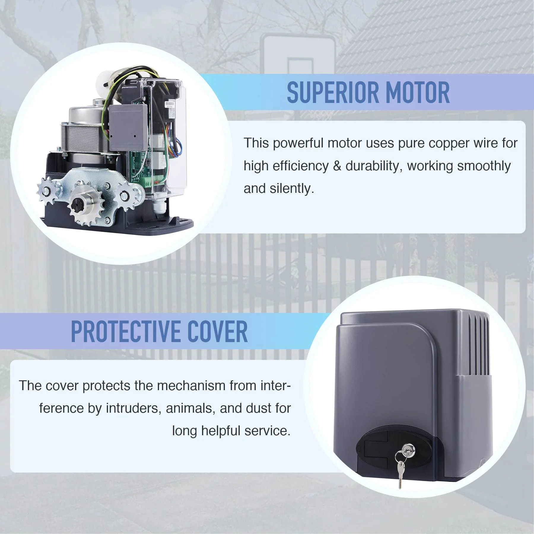CO-Z Secure Access 1800lb Sliding Gate Opener with Hardware Kit - Image 6