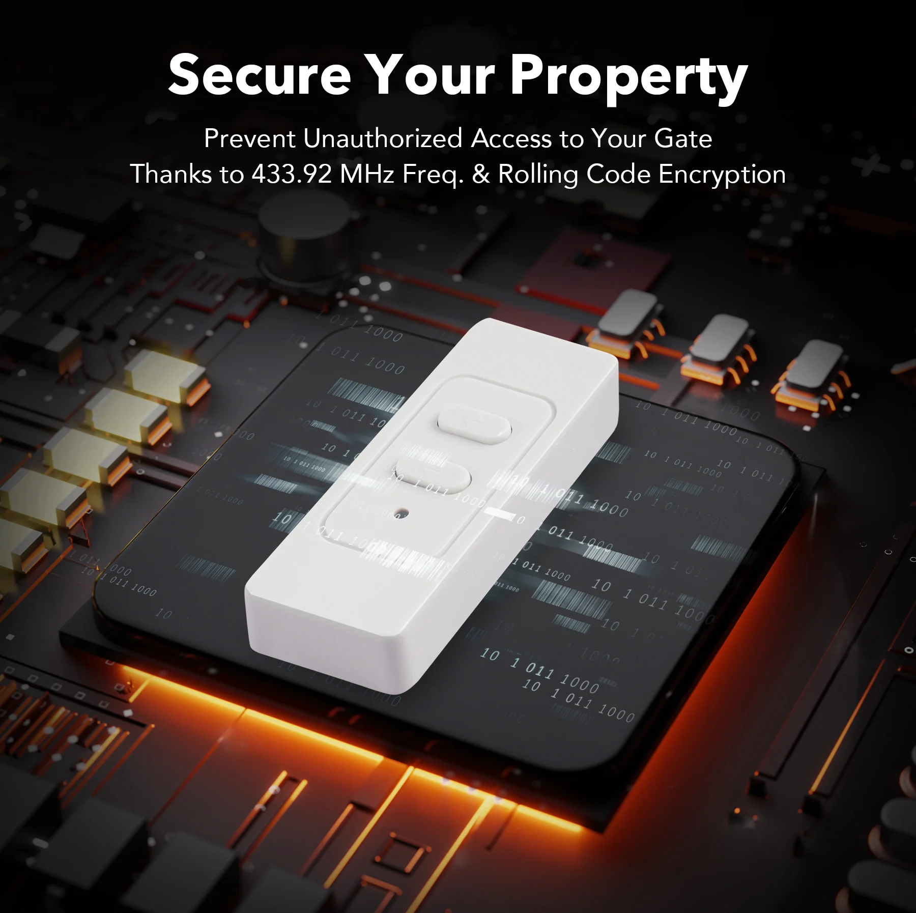 CO-Z 2-in-1 Wireless Wall Remote for Gate Opener, 433.92 KHz, 100 ft Range, Universal Wall-Mounted Controller - Image 4