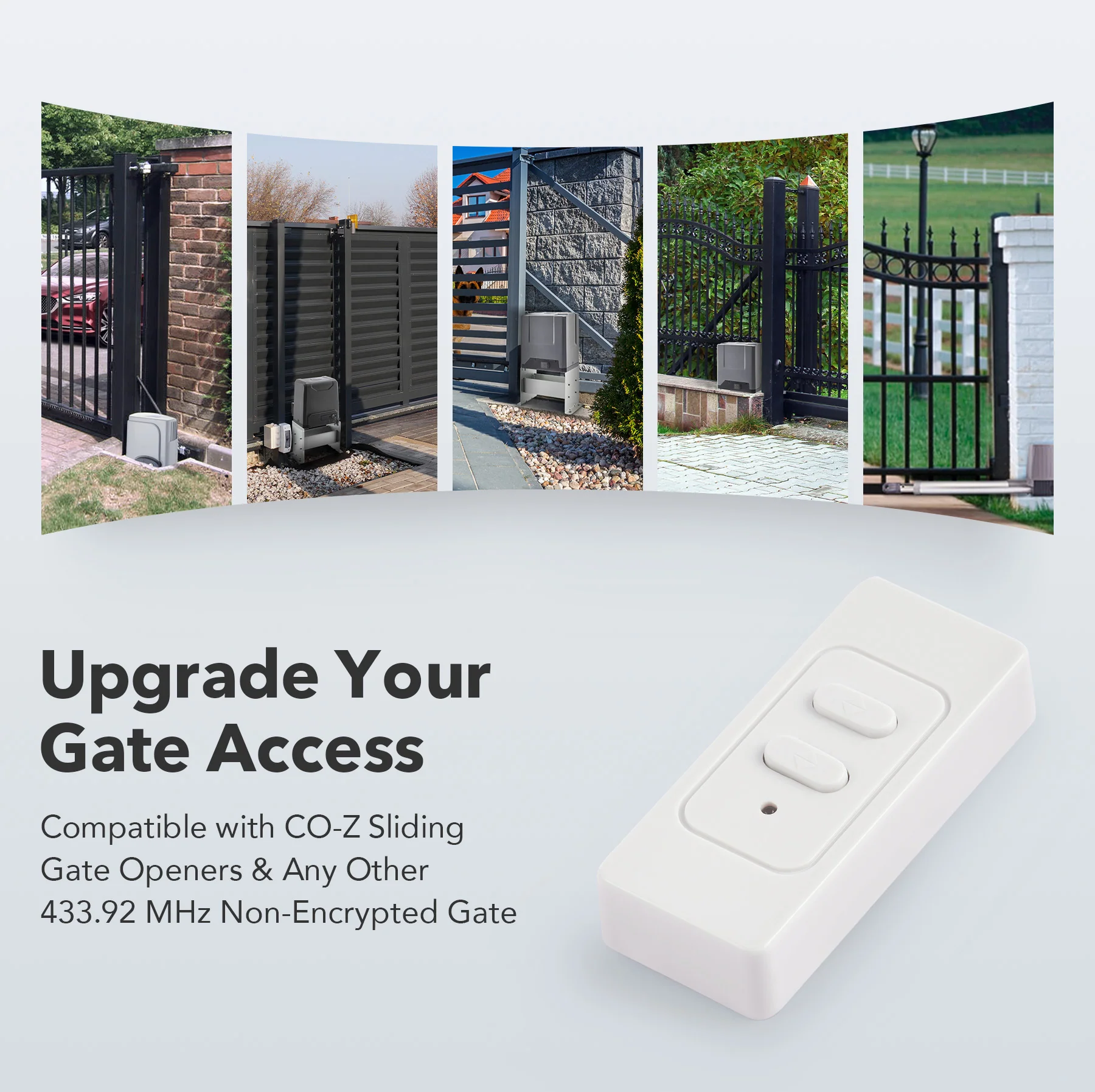 CO-Z 2-in-1 Wireless Wall Remote for Gate Opener, 433.92 KHz, 100 ft Range, Universal Wall-Mounted Controller - Image 5