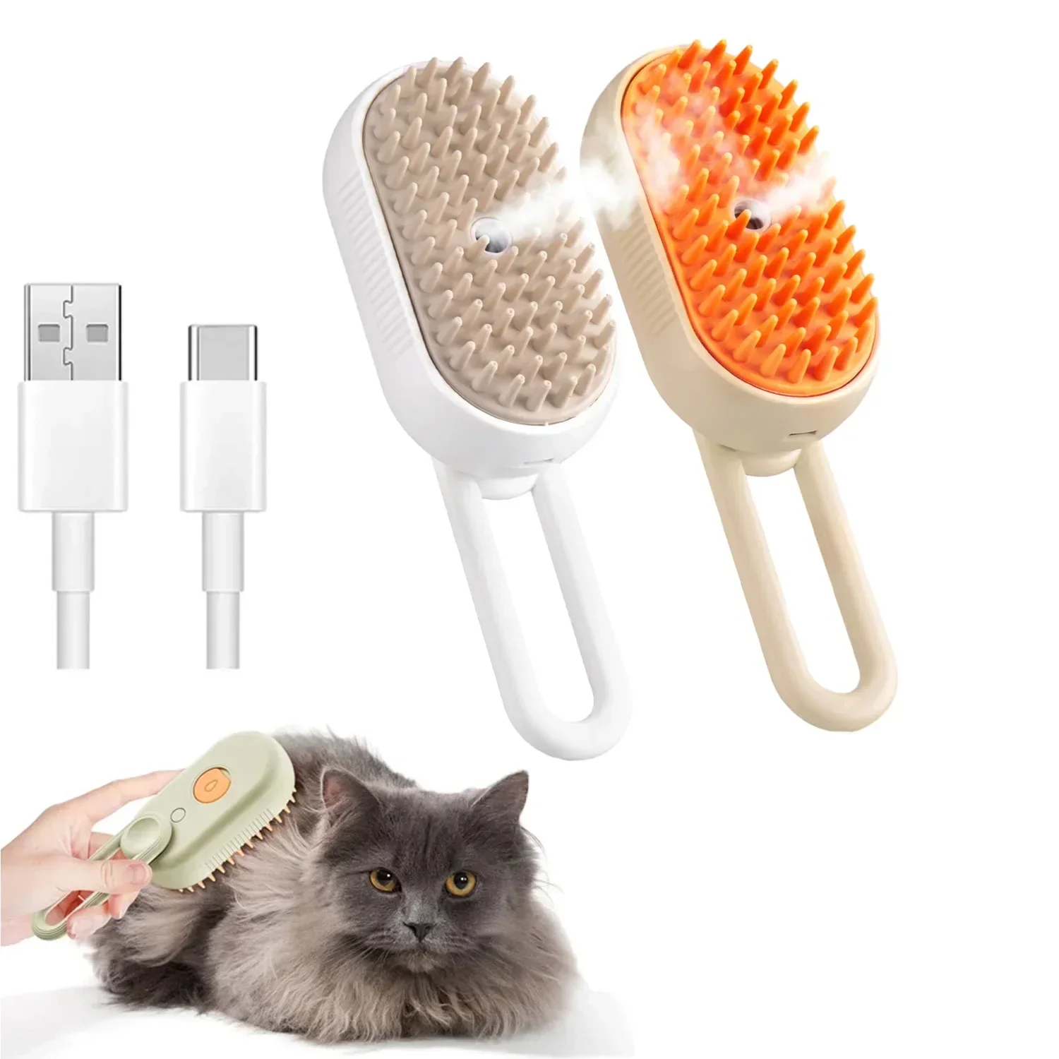 3-in-1 Steam Pet Brush for Dogs & Cats, Massage, Detangling & Hair Removal Grooming Comb with Gentle Spray - Image 7
