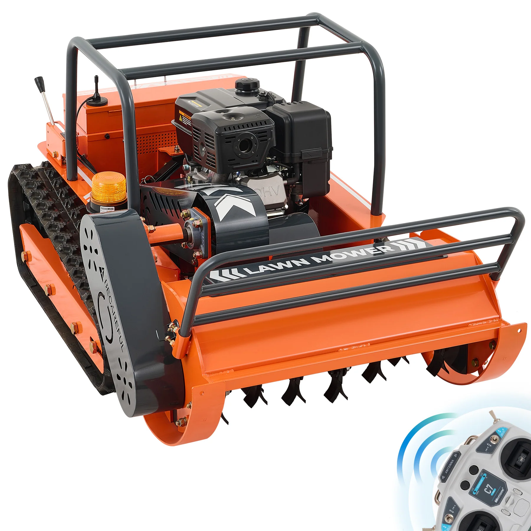 31.5" Remote Control Lawn Mower, 13.6HP Hybrid Power, Adjustable Height, 45°Slope Climbing - Image 3