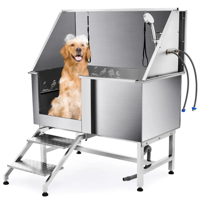 50" Stainless Steel Pet Grooming Tub - Dog Bathtub - Image 3