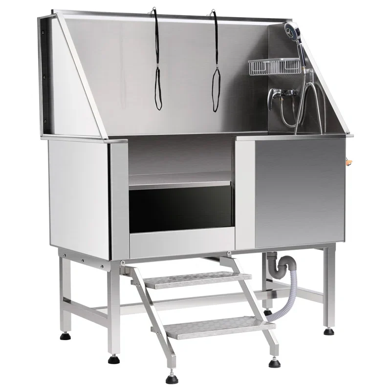 50" Stainless Steel Pet Grooming Tub - Dog Bathtub - Image 4