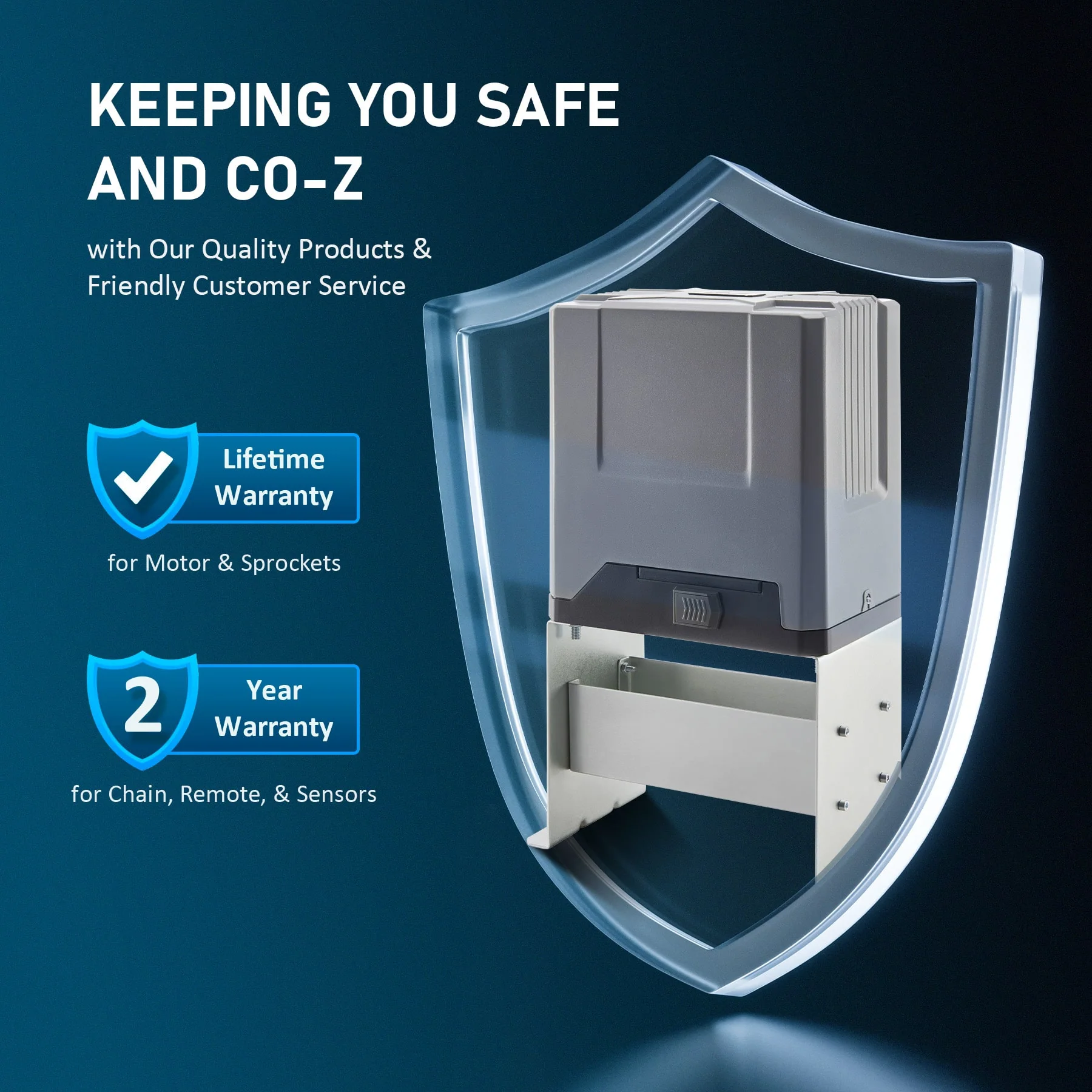 CO-Z Secure Access 5500lb Sliding Gate Opener with Hardware Kit - Image 6