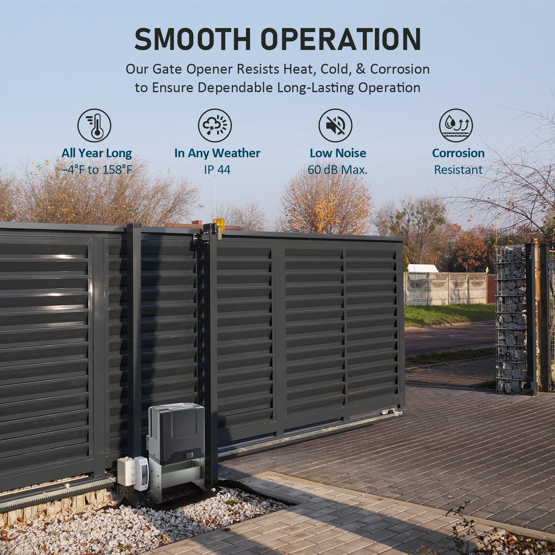 CO-Z Secure Access 5500lb Sliding Gate Opener with Hardware Kit - Image 8