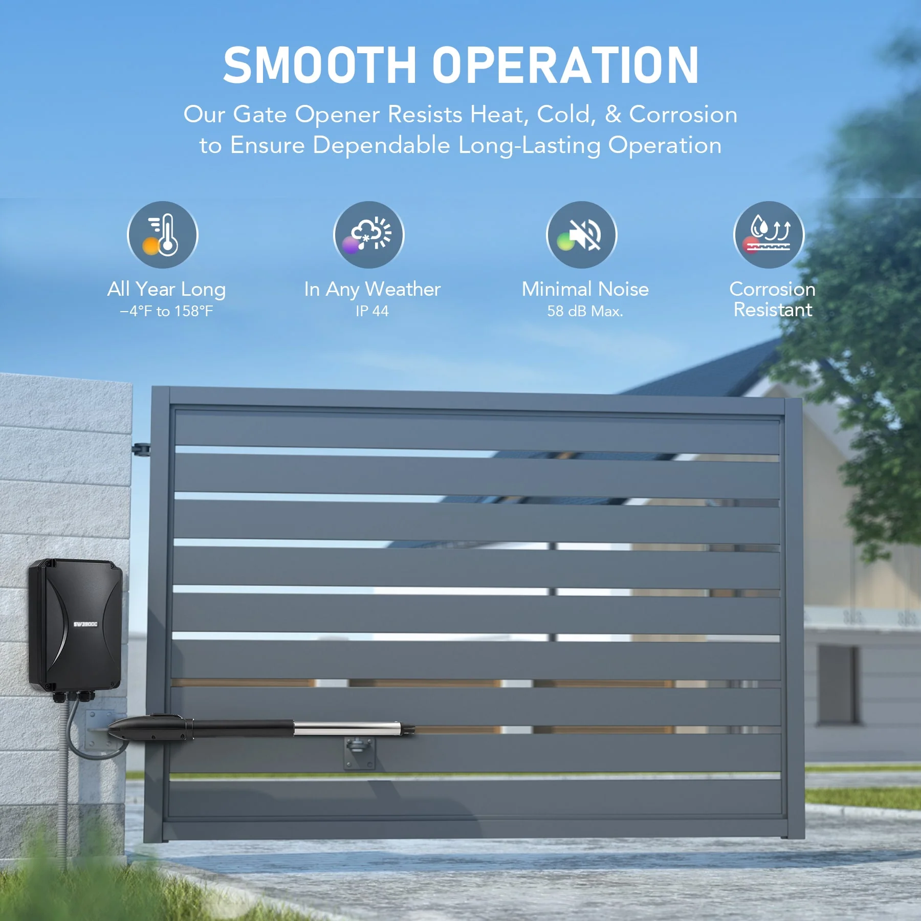 Automatic Swing Gate Opener Kit, for Gates up to 660 lb & 18 ft - Image 5