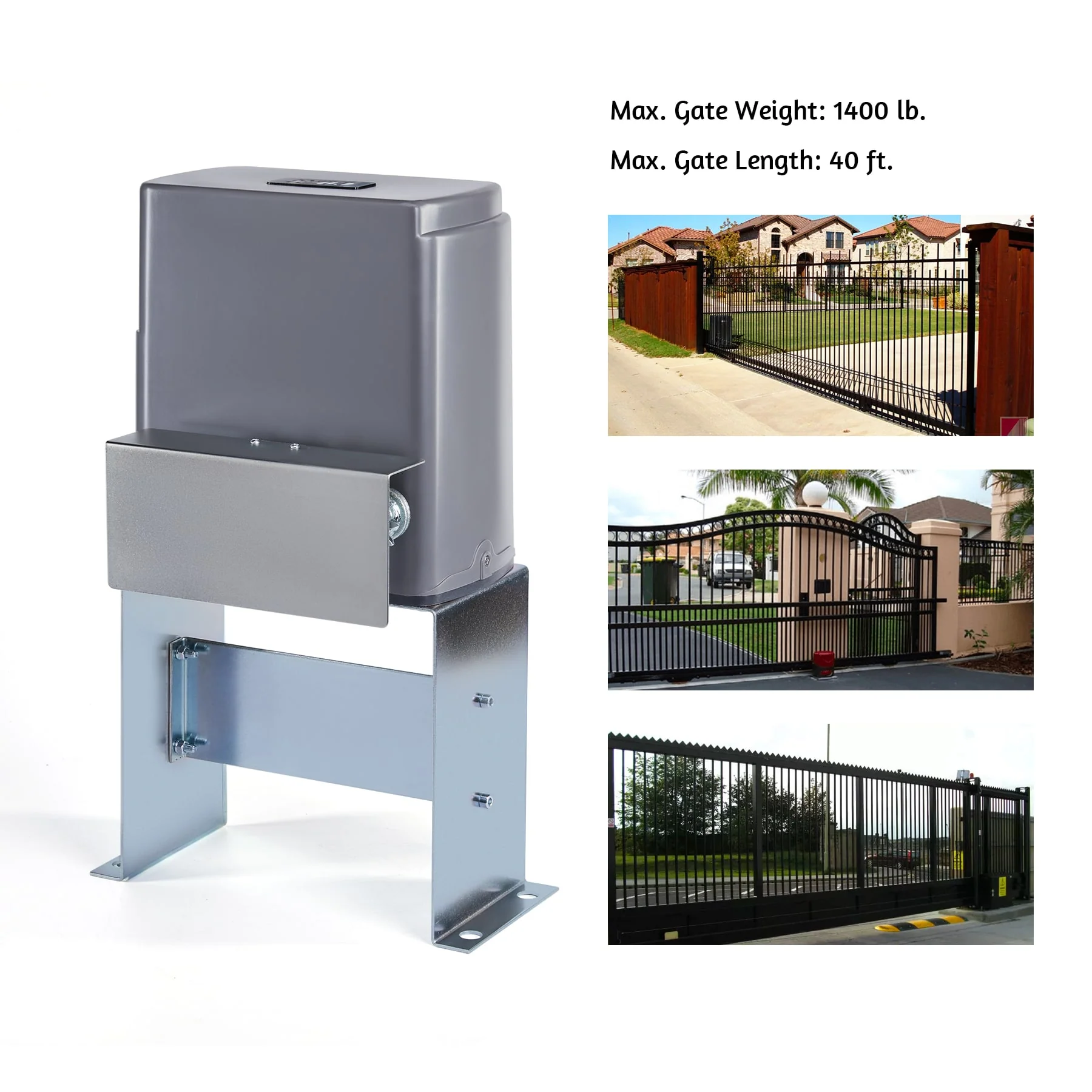 CO-Z Hevy-Duty 1400 lb Sliding Gate Opener - Stainless Steel Design - Image 4