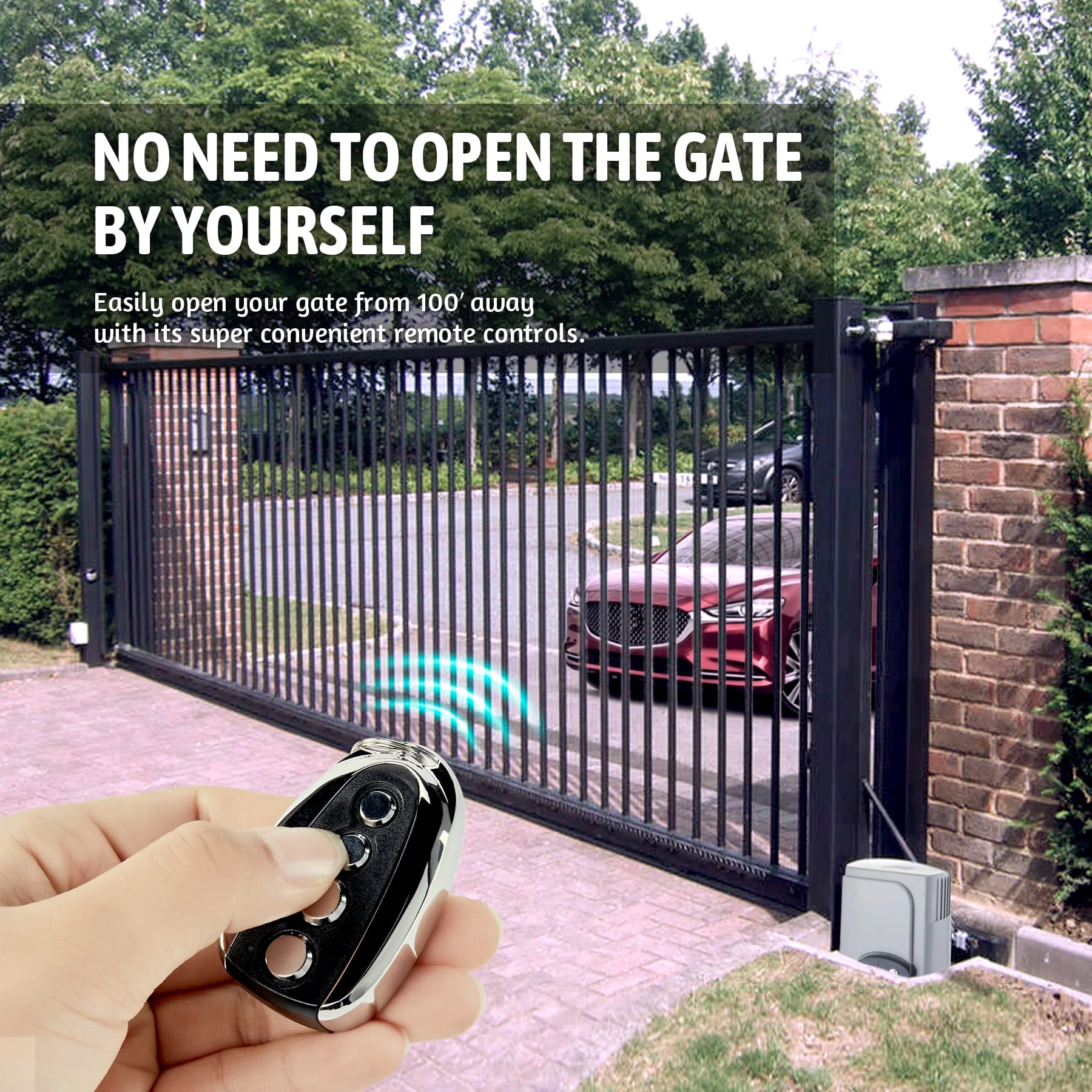 CO-Z Hevy-Duty 1400 lb Sliding Gate Opener - Stainless Steel Design - Image 6