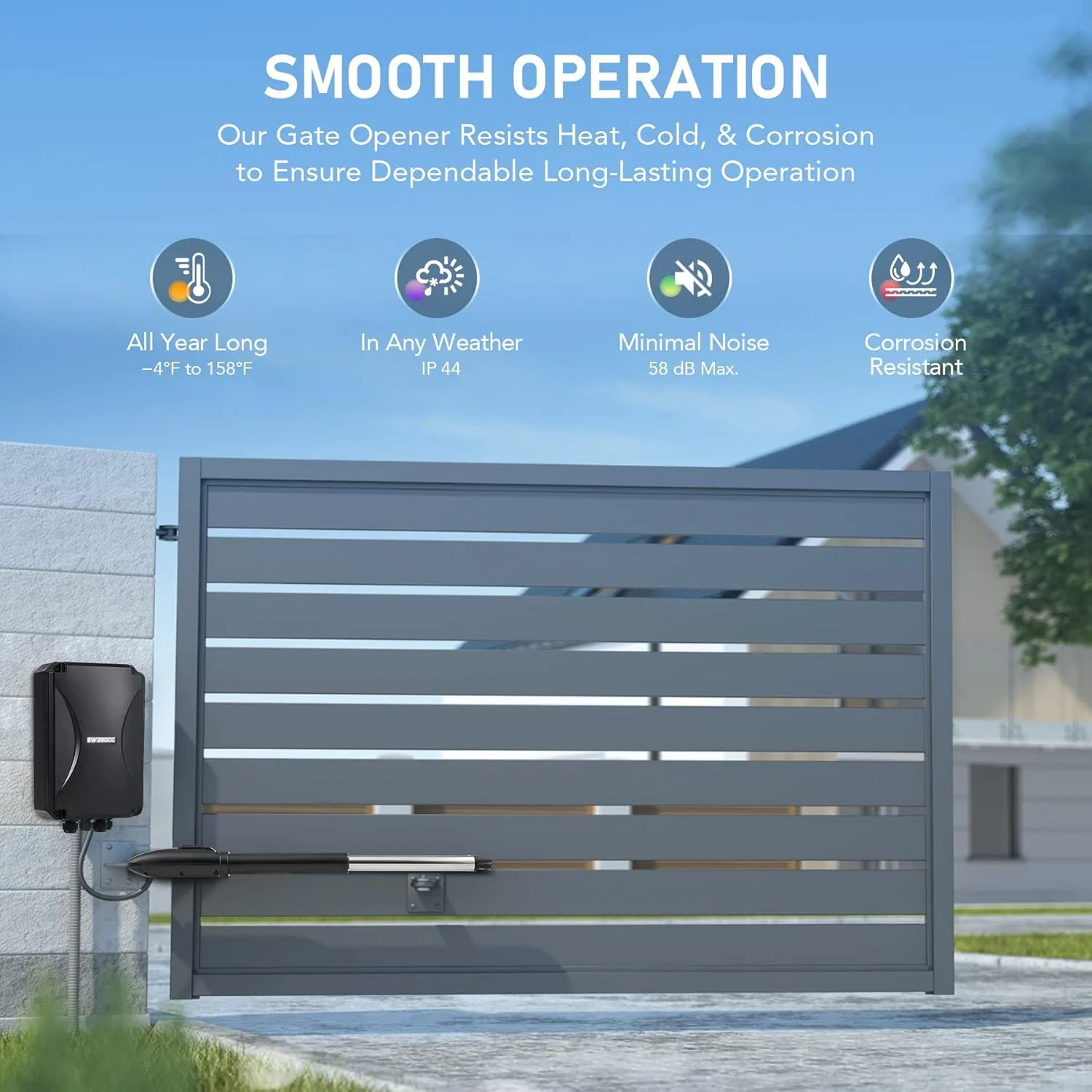 CO-Z Automatic Swing Gate Opener Kit, Supports Gates up to 660lb & 5.9ft Wide, with Remote & App Control - Image 5