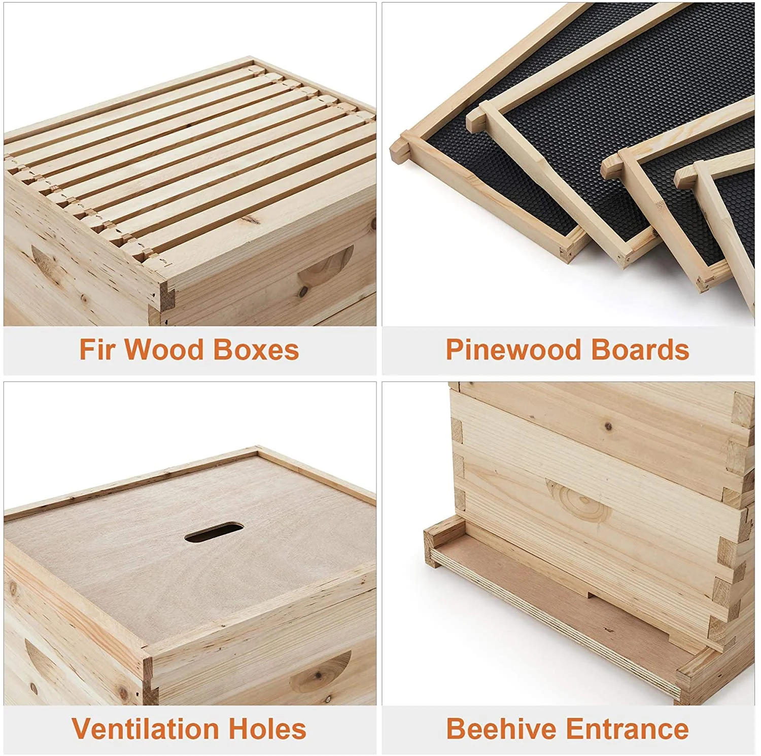 CO-Z Langstroth 30-Frame Beehive Kit, 3-Tier Bee Box with 10 Medium & 20 Deep Frames - Image 5