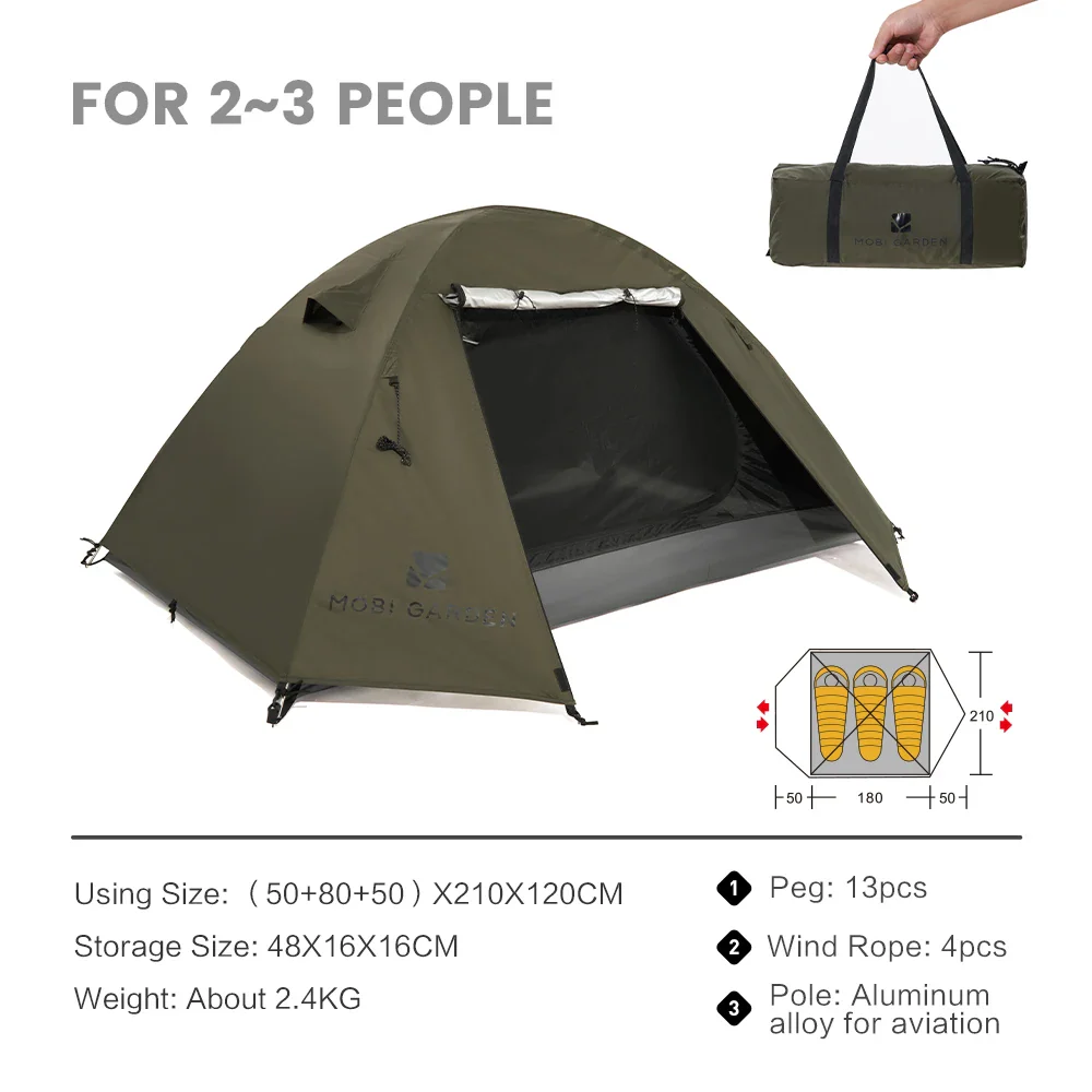 Camping & Backpacking Tent — Waterproof, Rainproof, Silver-Coated Sun Protection, Easy Setup Hiking Shelter - Image 7