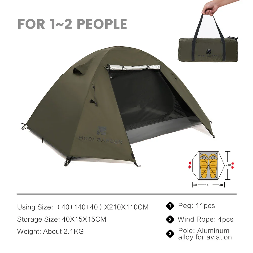 Camping & Backpacking Tent — Waterproof, Rainproof, Silver-Coated Sun Protection, Easy Setup Hiking Shelter - Image 9