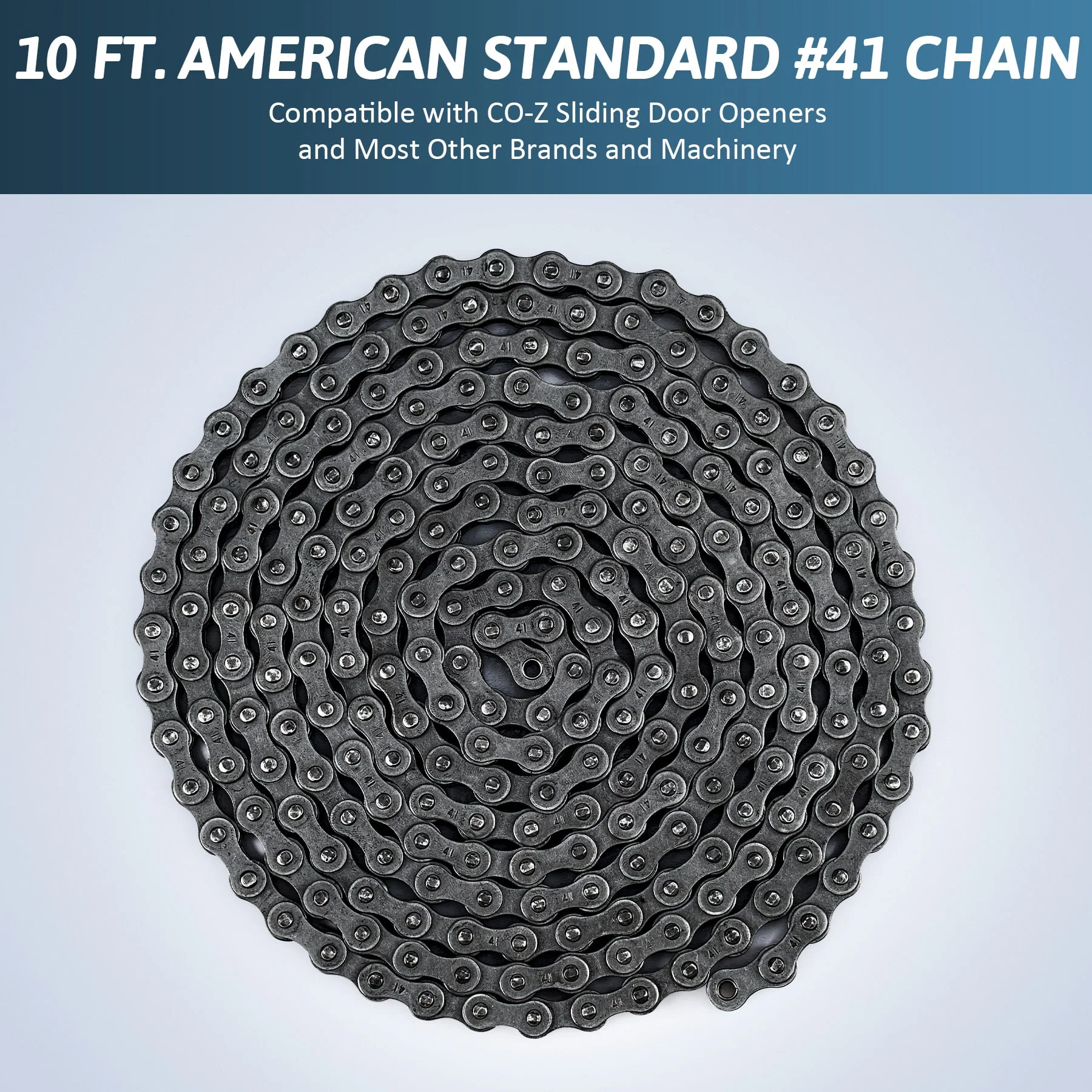 CO-Z 41 Roller Chain for Electric Gate Openers with 2 Connecting Links, 10 ft Gate Chain Extension Replacement - Image 5
