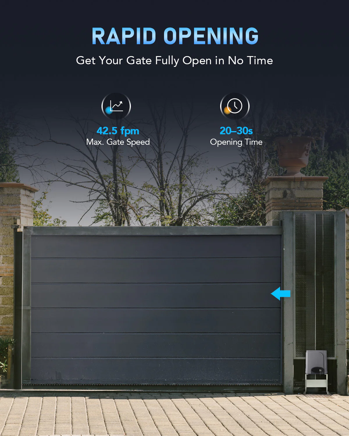 CO-Z 280W Automatic Sliding Gate Opener with IR Sensors - Image 10