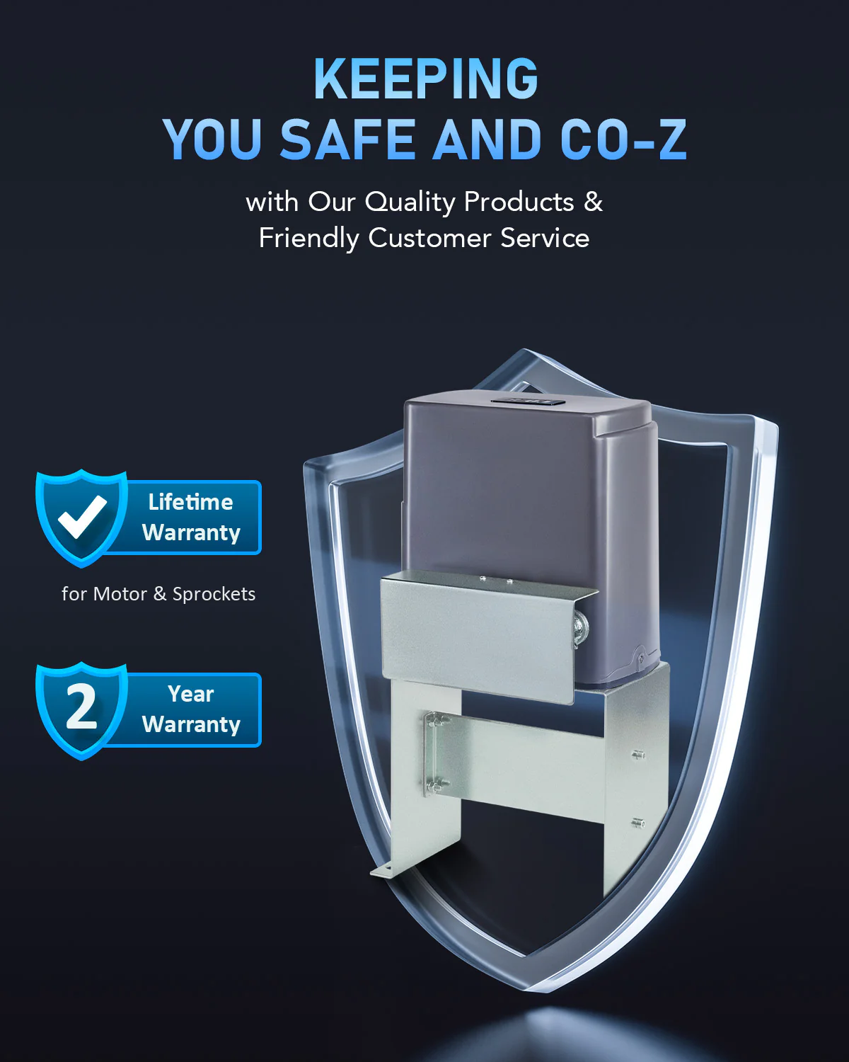 CO-Z 280W Automatic Sliding Gate Opener with IR Sensors - Image 8