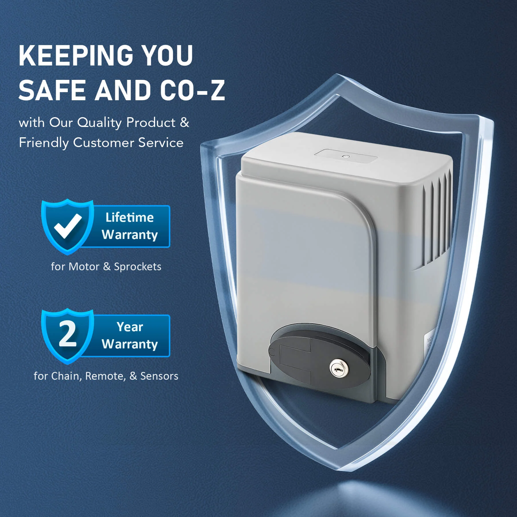 CO-Z Automatic Sliding Gate Opener with 2 Remote Controls, 280W Electric Gate Opener - Image 7