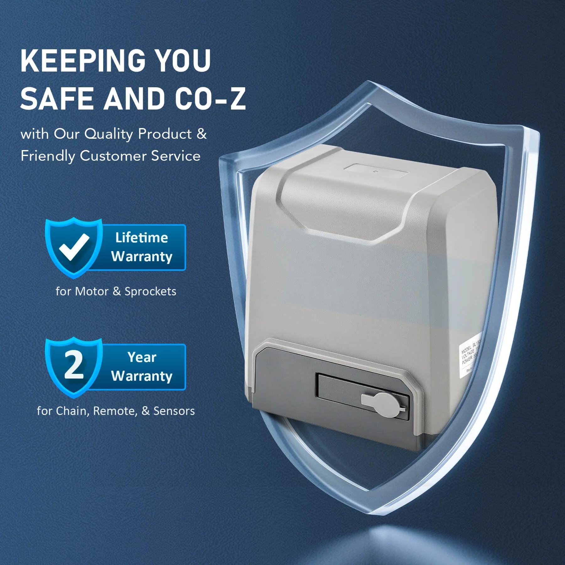 CO-Z 550W Automatic Sliding Gate Opener with 2 Remote Controls - Image 6