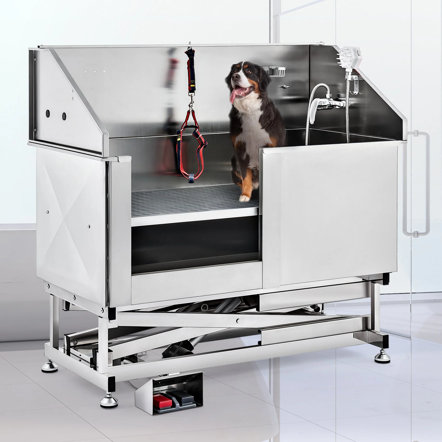 CO-Z Dog Bathing Station – 50" Adjustable Grooming Tub with Electric Lift for Home Use - Image 4