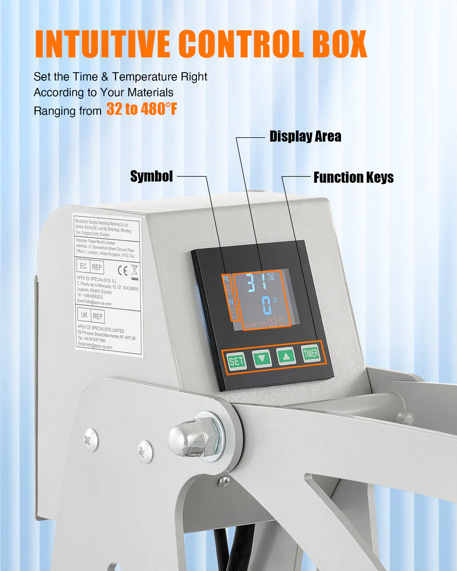 CO-Z Clamshell Heat Press Machine with Slide Out Base, 16x20 Inch Auto Open Heat Press - Image 4