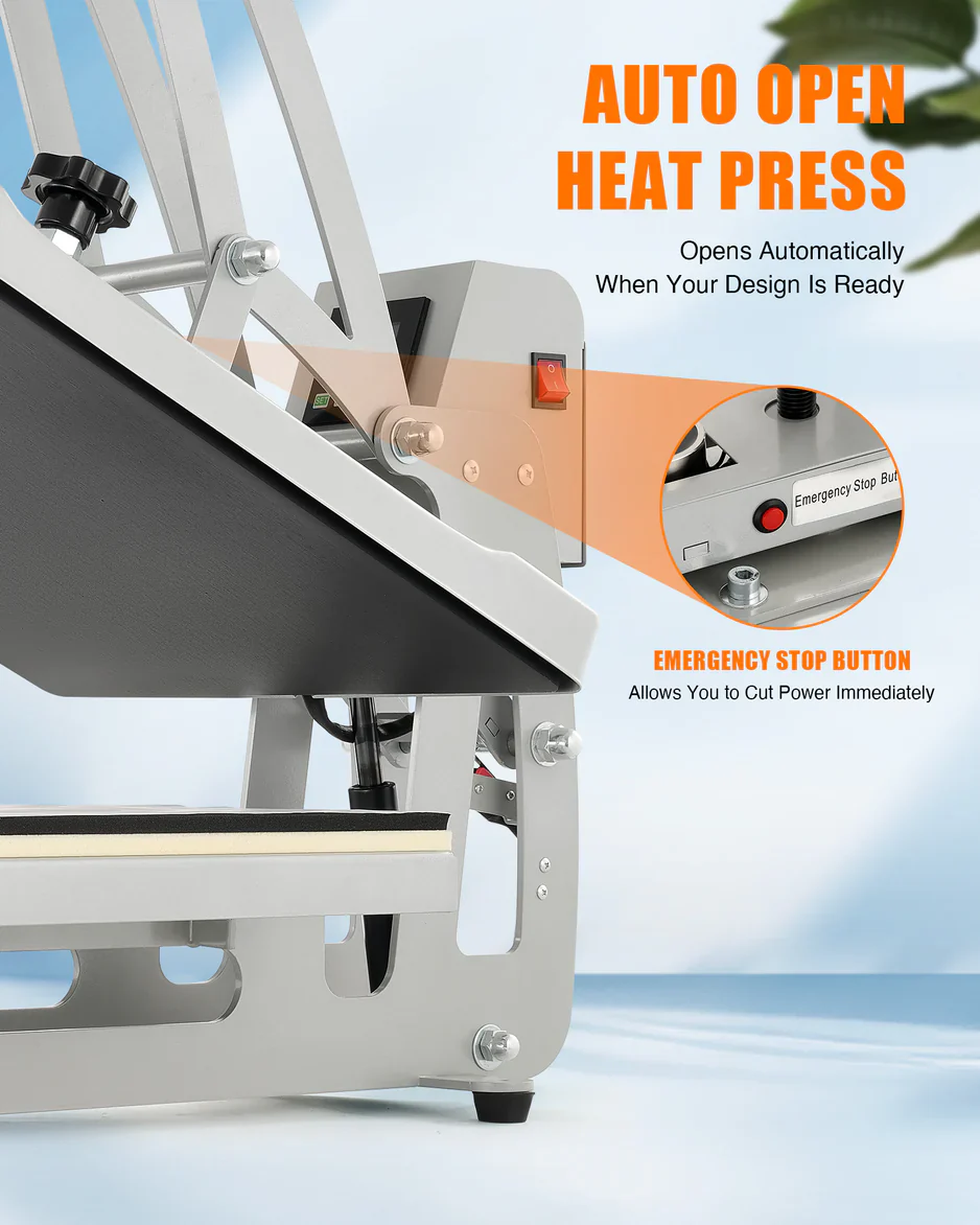 CO-Z Clamshell Heat Press Machine with Slide Out Base, 16x20 Inch Auto Open Heat Press - Image 6