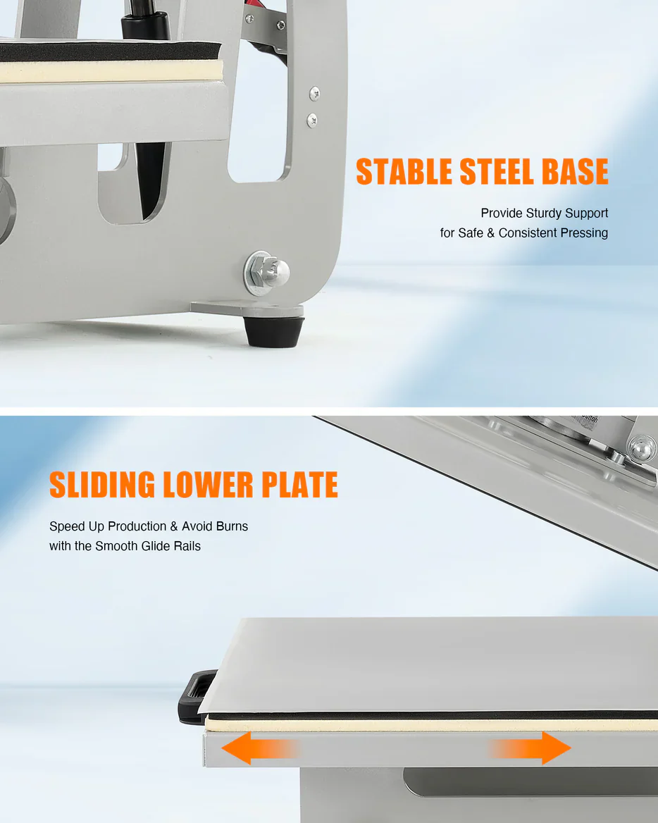 CO-Z Clamshell Heat Press Machine with Slide Out Base, 16x20 Inch Auto Open Heat Press - Image 7