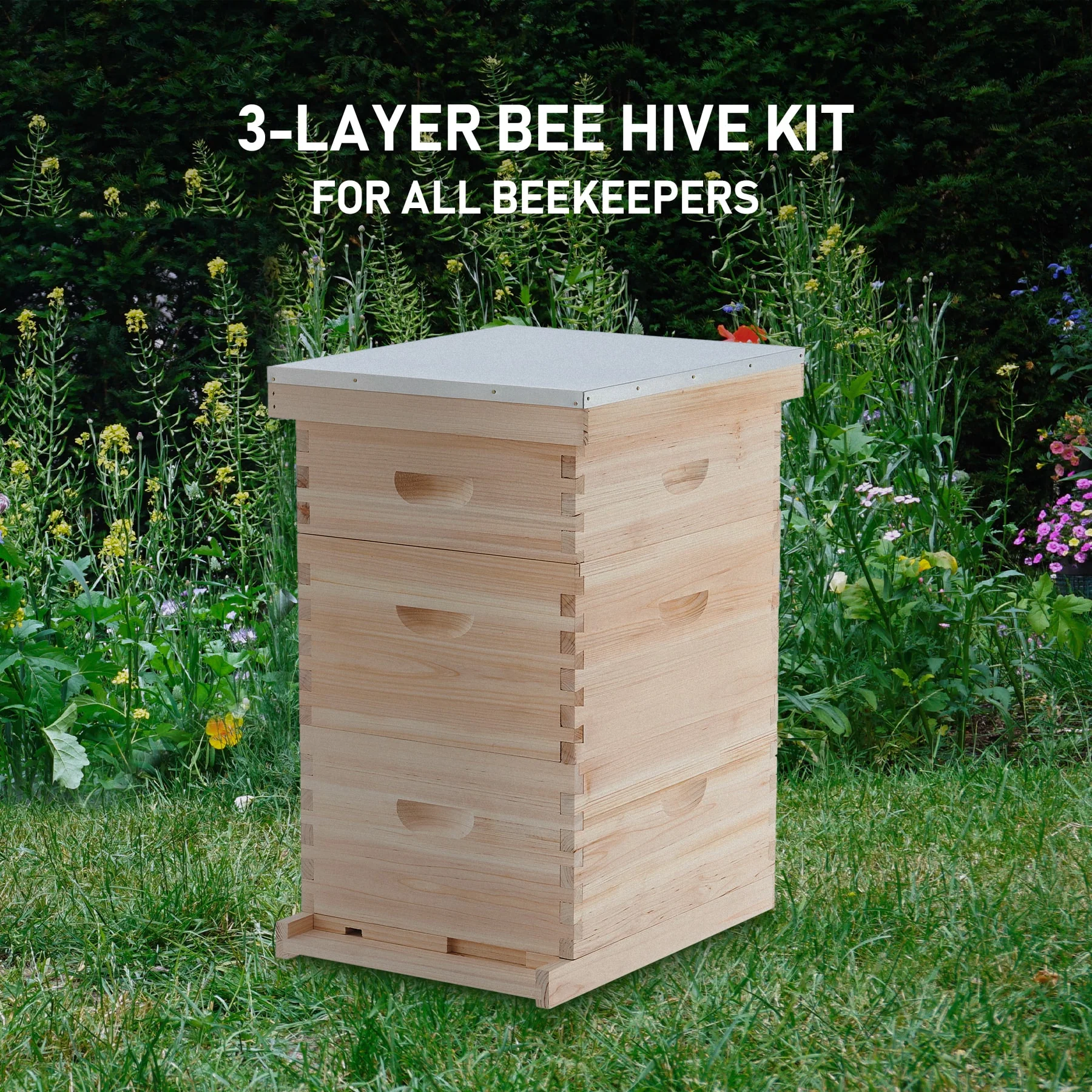 CO-Z 30-Frame Langstroth Beehive Kit, 3-Tier Bee Box with 10 Medium & 20 Deep Frames - Image 3