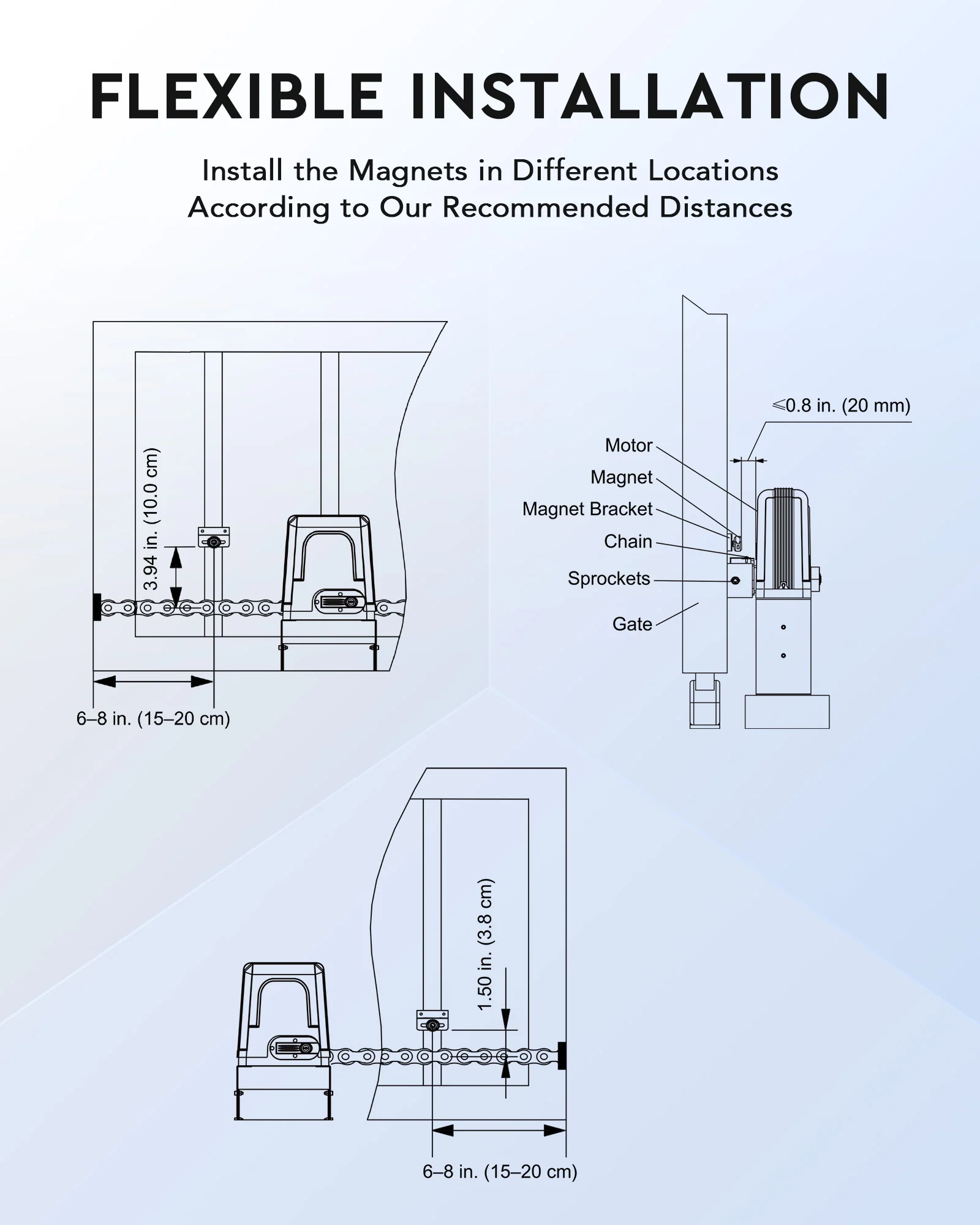 CO-Z Round Magnetic Limit Switches Nylon Gate Magnets for Sliding Gate Opener - Image 5