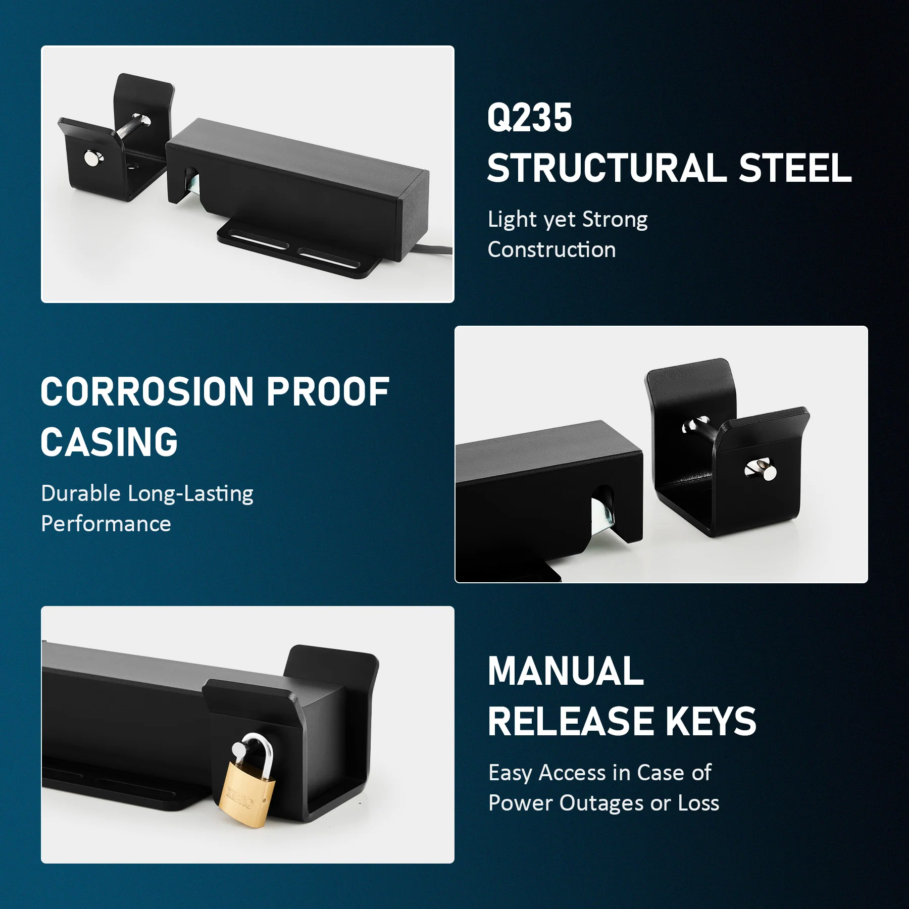 CO-Z Smart Gate Lock for Automatic Gate Opener, Outdoor Keyless Gate Lock Electric Door Latch - Image 3