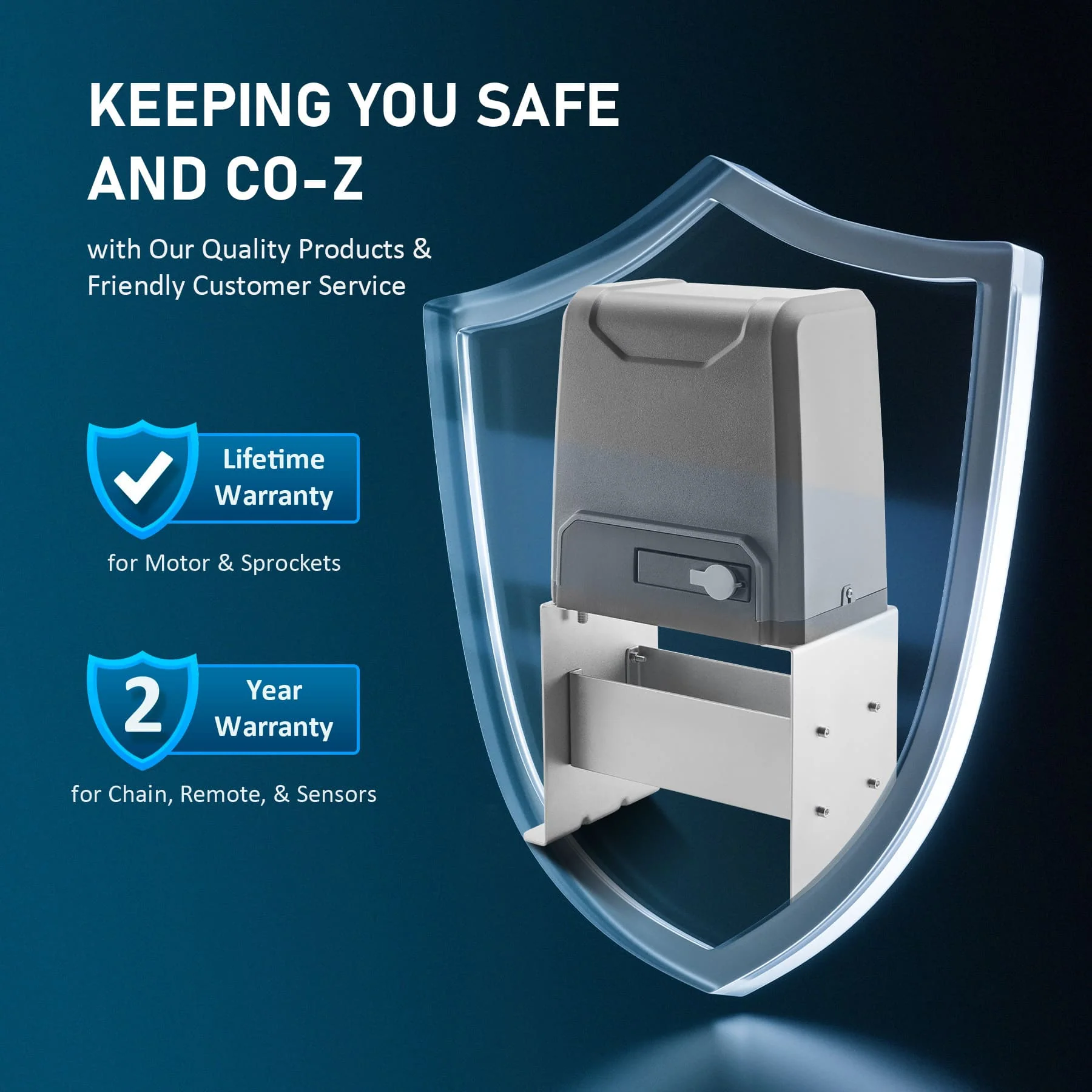 CO-Z Secure Access 2700lb Sliding Gate Opener with Hardware Kit - Image 5