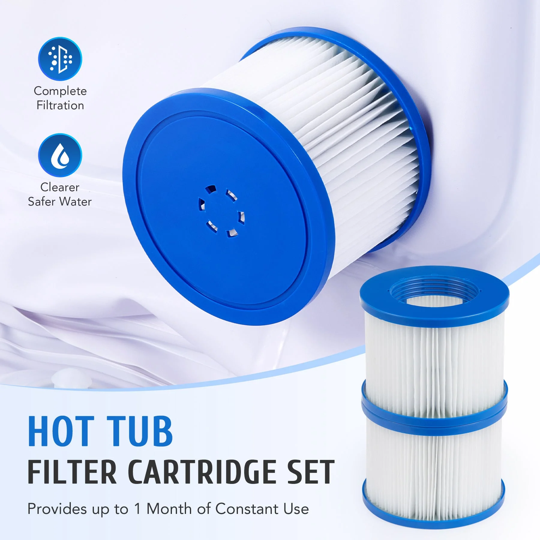 CO-Z Spa Tub Filters, 2 Pack Replacement Cartridges for Inflatable Hot Tubs and Pools, 3.9 x 3 Inch - Image 3