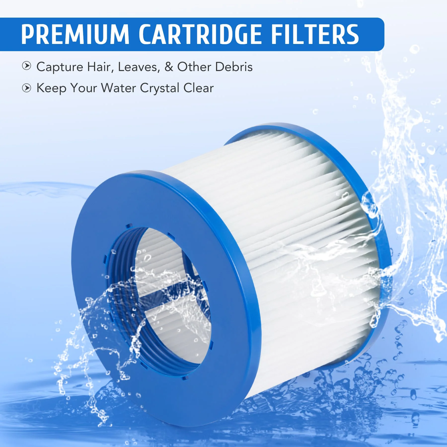 CO-Z Spa Tub Filters, 2 Pack Replacement Cartridges for Inflatable Hot Tubs and Pools, 3.9 x 3 Inch - Image 4
