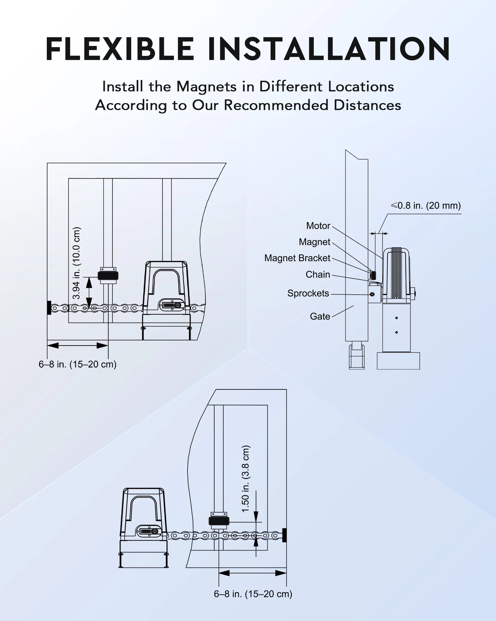 CO-Z Square Magnetic Limit Switches PC Gate Magnets for Sliding Gate Opener - Image 5