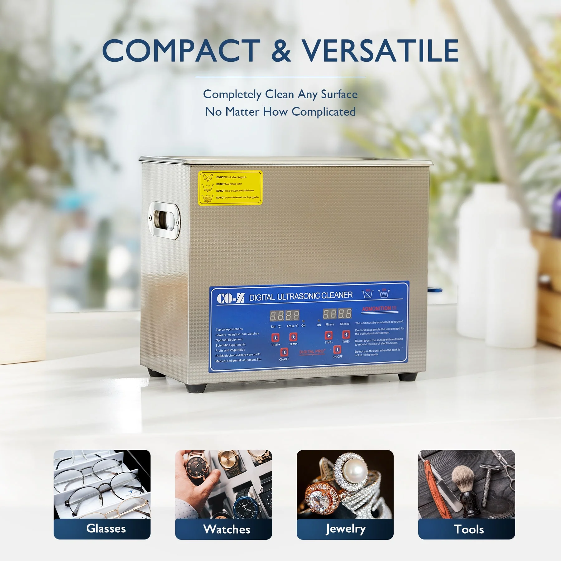 CO-Z 6L Ultrasonic Cleaner with Digital Timer & Heater, Professional Cleaner - Image 4