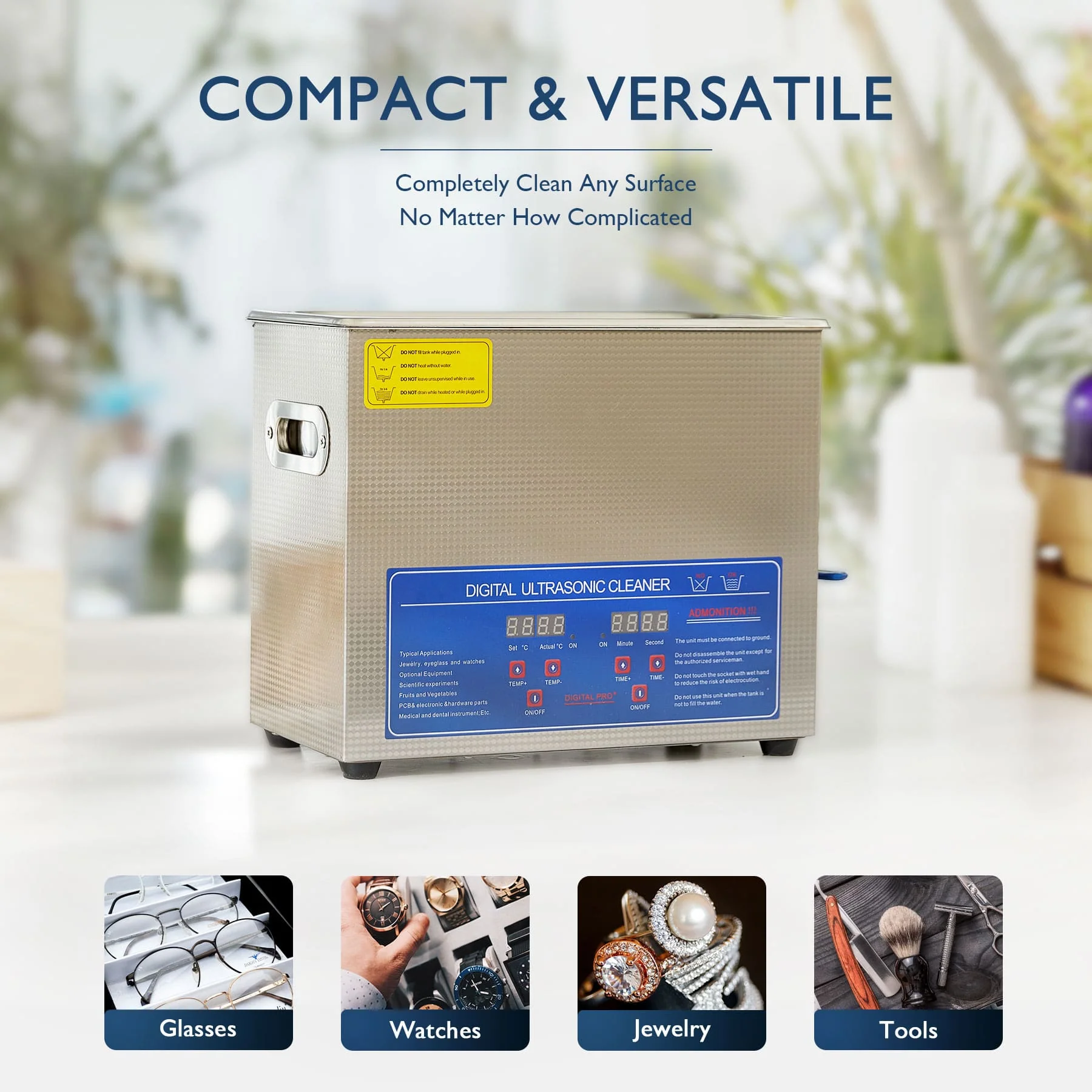 Ultrasonic Cleaner with Heater & Timer, 2.6 gal Digital Sonic Cavitation Machine - Image 8