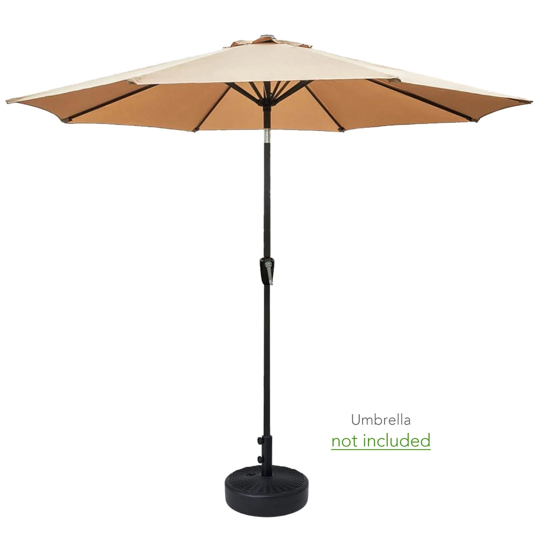 CO-Z 18" Outdoor Umbrella Stand for Entryway Deck Lawn and More, Fillable Round Patio Umbrella Holder, Weatherproof HDPE Beach Umbrella Base, 37.5lb Sand or 36gal Water Fill Capacity, Black - Image 3