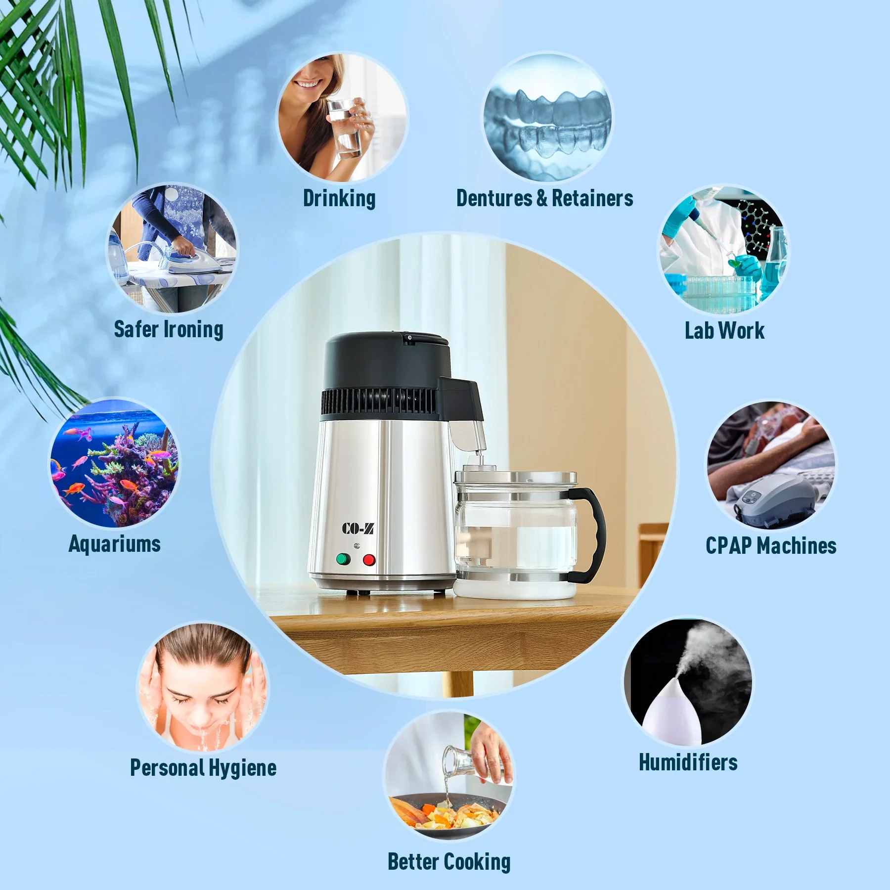CO-Z 4L Water Distiller, Stainless Steel Purifier with Auto Shutoff - Image 10