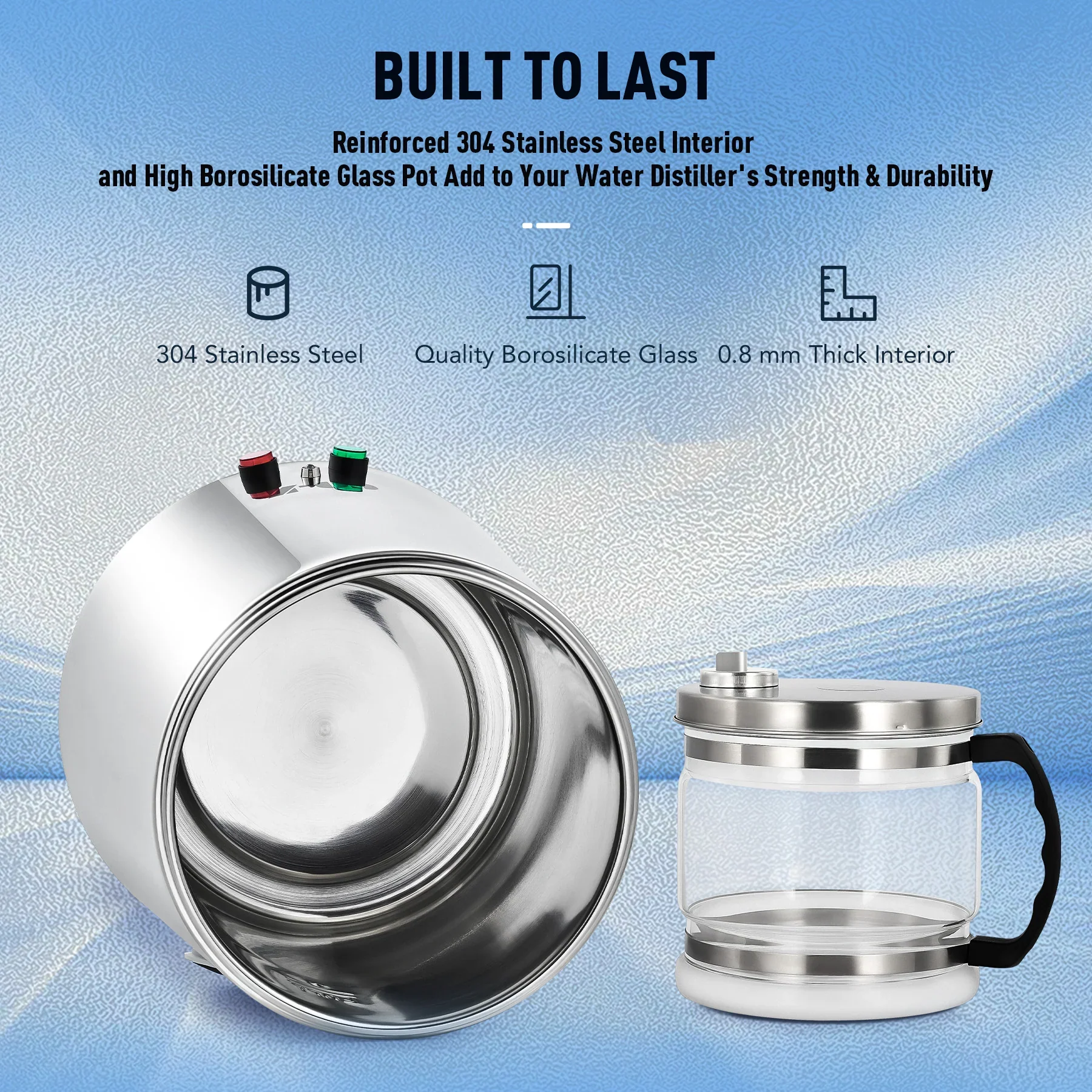 CO-Z 4L Water Distiller, Stainless Steel Purifier with Auto Shutoff - Image 4