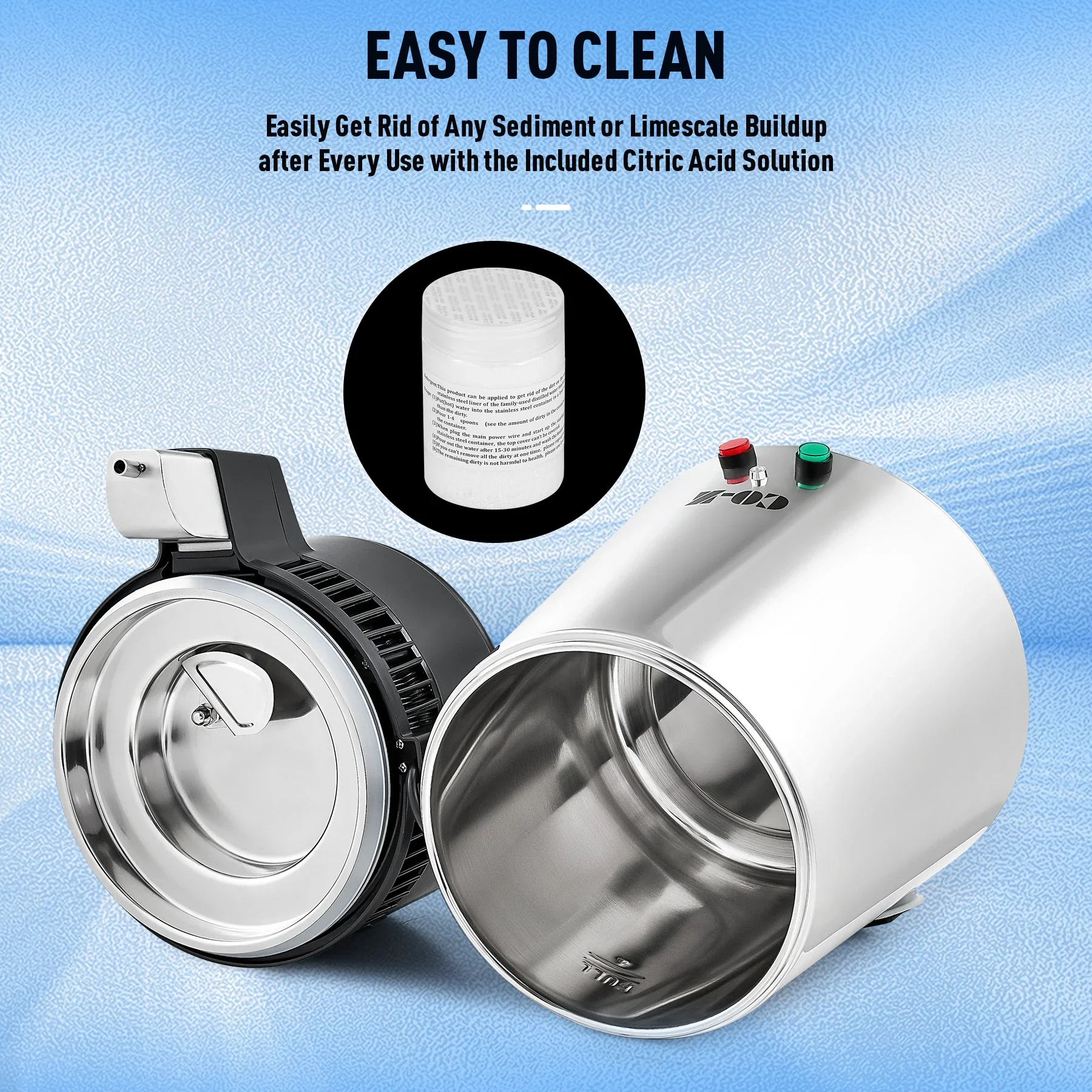 CO-Z 4L Water Distiller, Stainless Steel Purifier with Auto Shutoff - Image 7