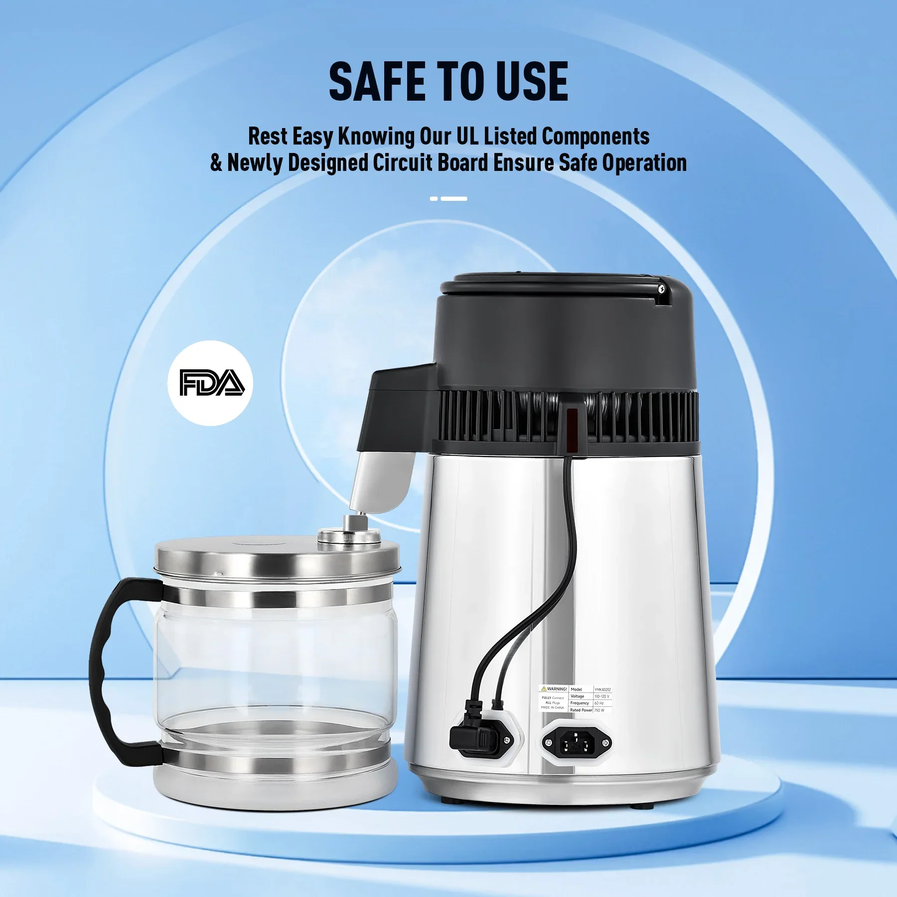 CO-Z 4L Water Distiller, Stainless Steel Purifier with Auto Shutoff - Image 8