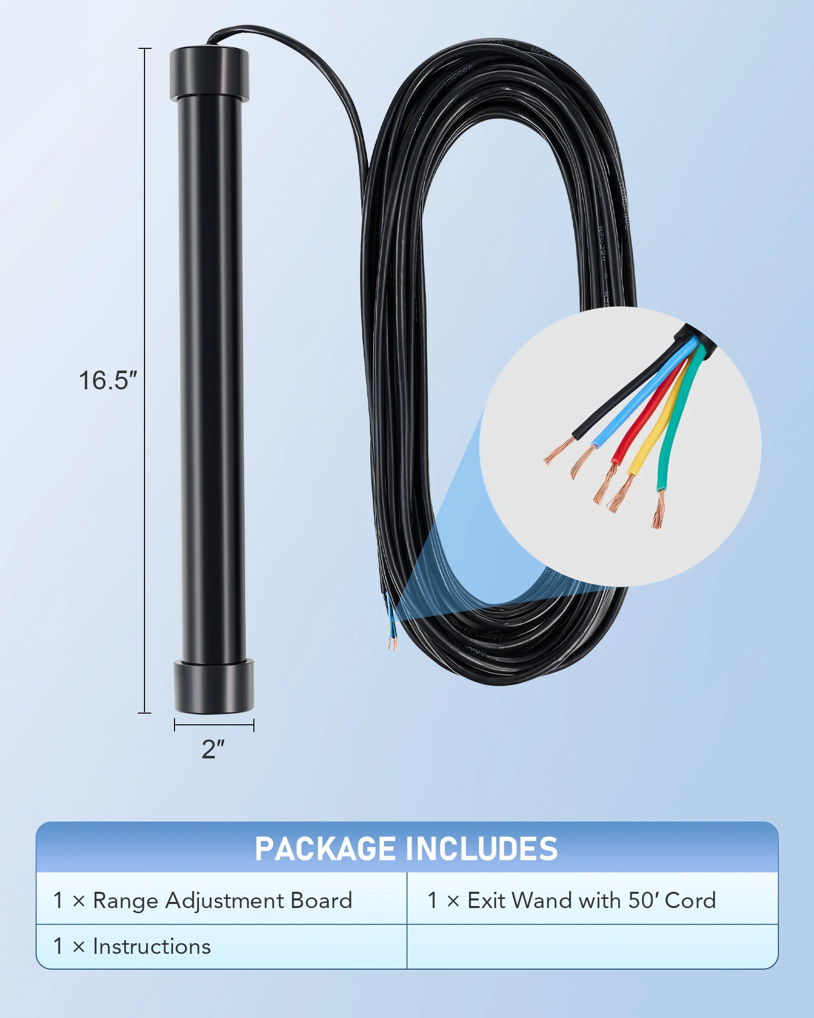 CO-Z Wired Vehicle Sensor Exit Wand for Automatic Gate Opener with 50 ft. Cable - Image 7