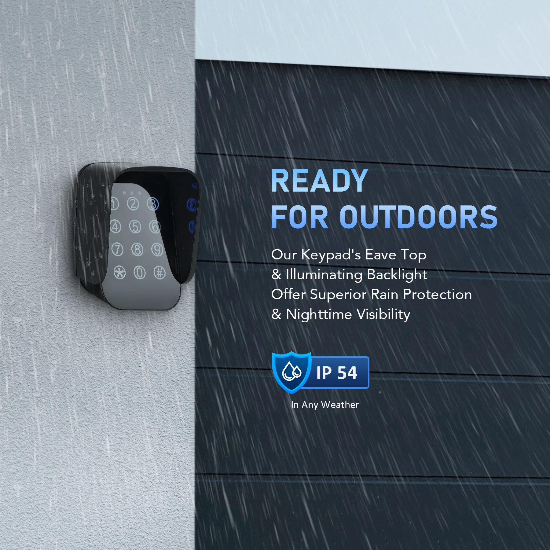 CO-Z Wireless Keypad for Gate Opener Code Entry Digital Keypad IP54 Waterproof - Image 6