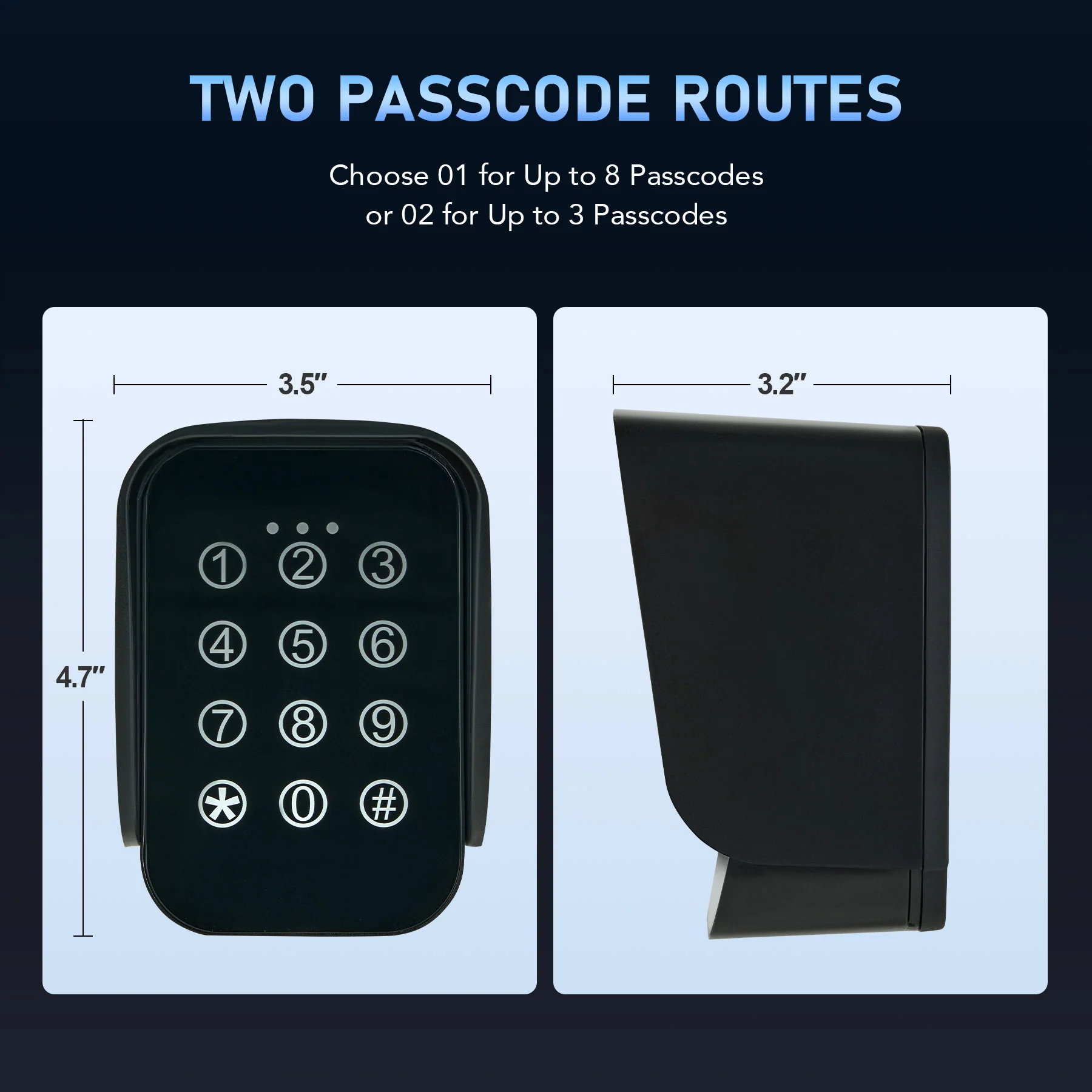 CO-Z Wireless Keypad for Gate Opener Code Entry Digital Keypad IP54 Waterproof - Image 8