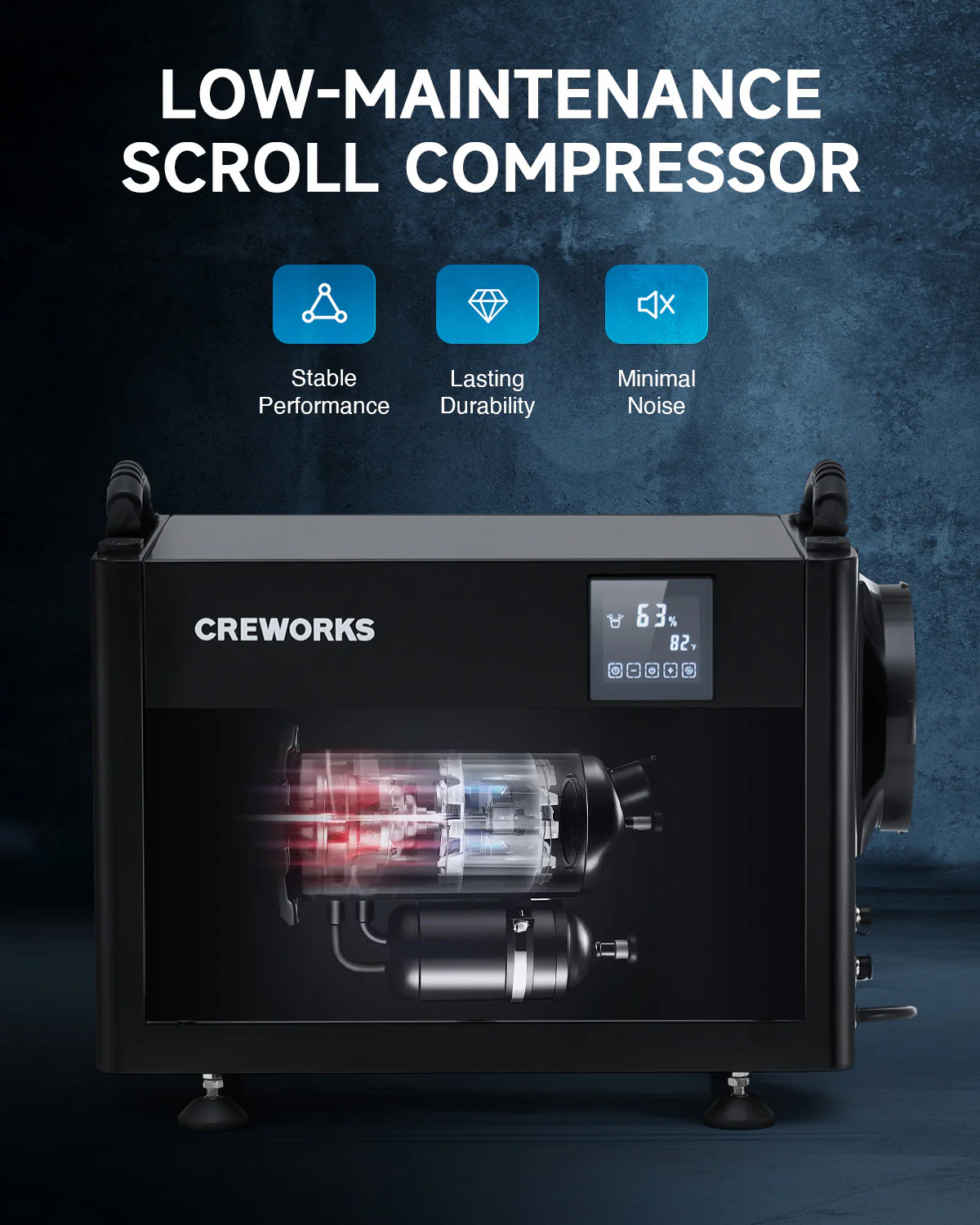 CREWORKS Authorized 130 PPD Commercial Dehumidifier for Crawl Space, Basement, Warehouse - Image 5