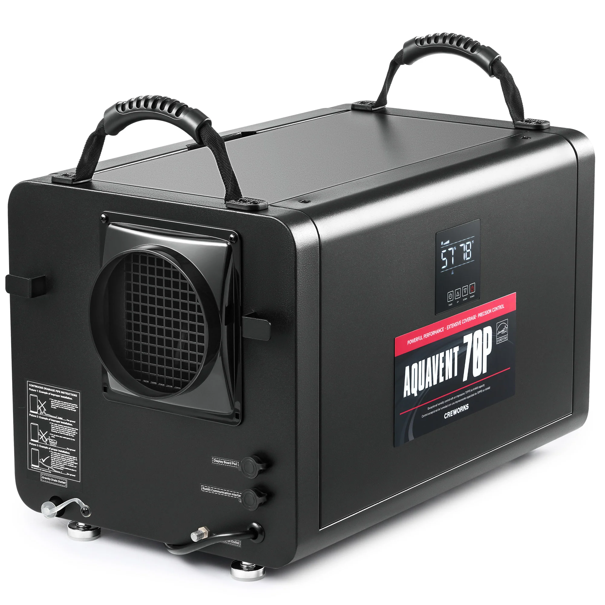 CREWORKS Authorized Commercial Dehumidifier, 145 PPD with Water Pump for Basement, Garage & More - Image 11