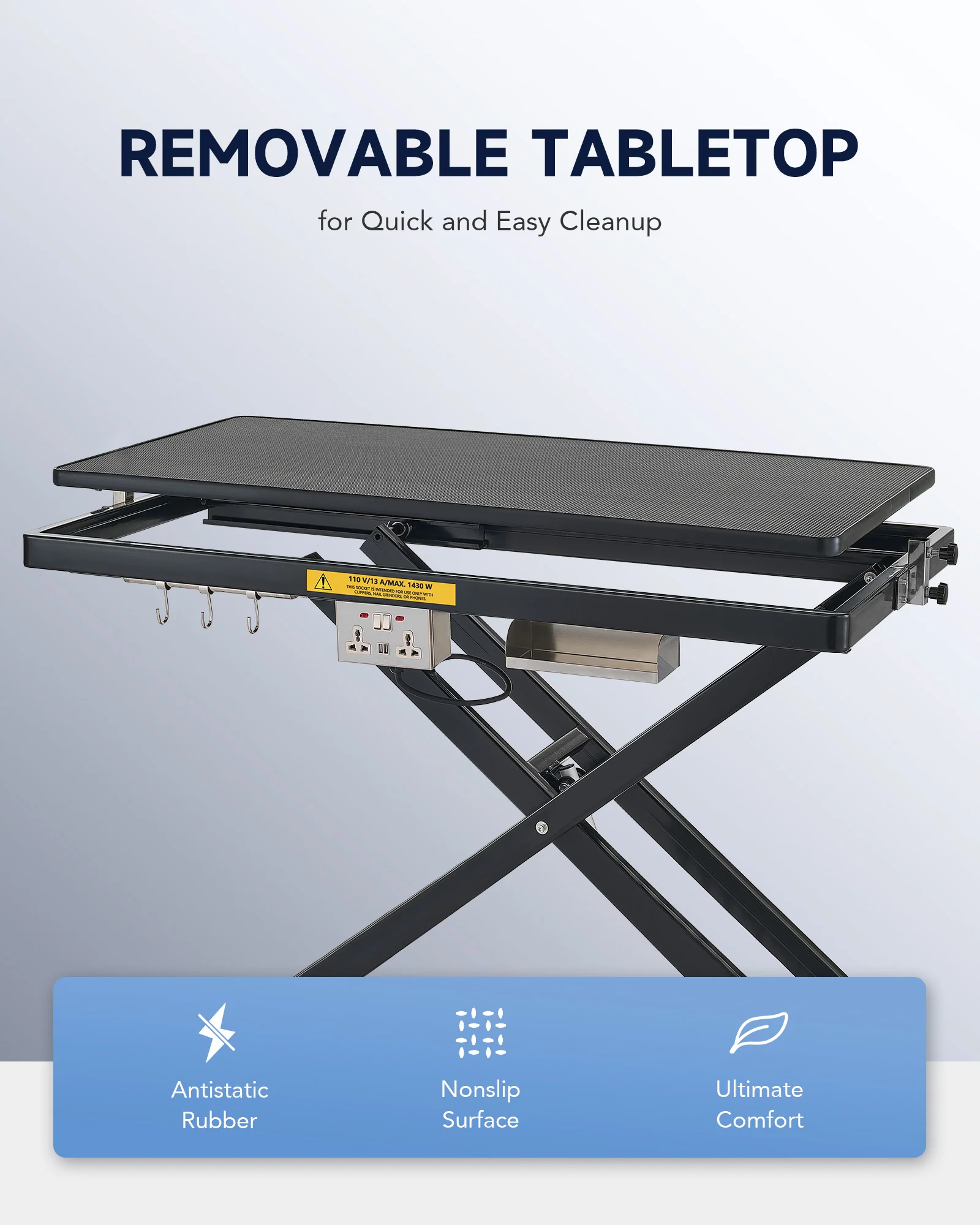 Heavy Duty Electric Dog Grooming Table with Adjustable Height - Image 4