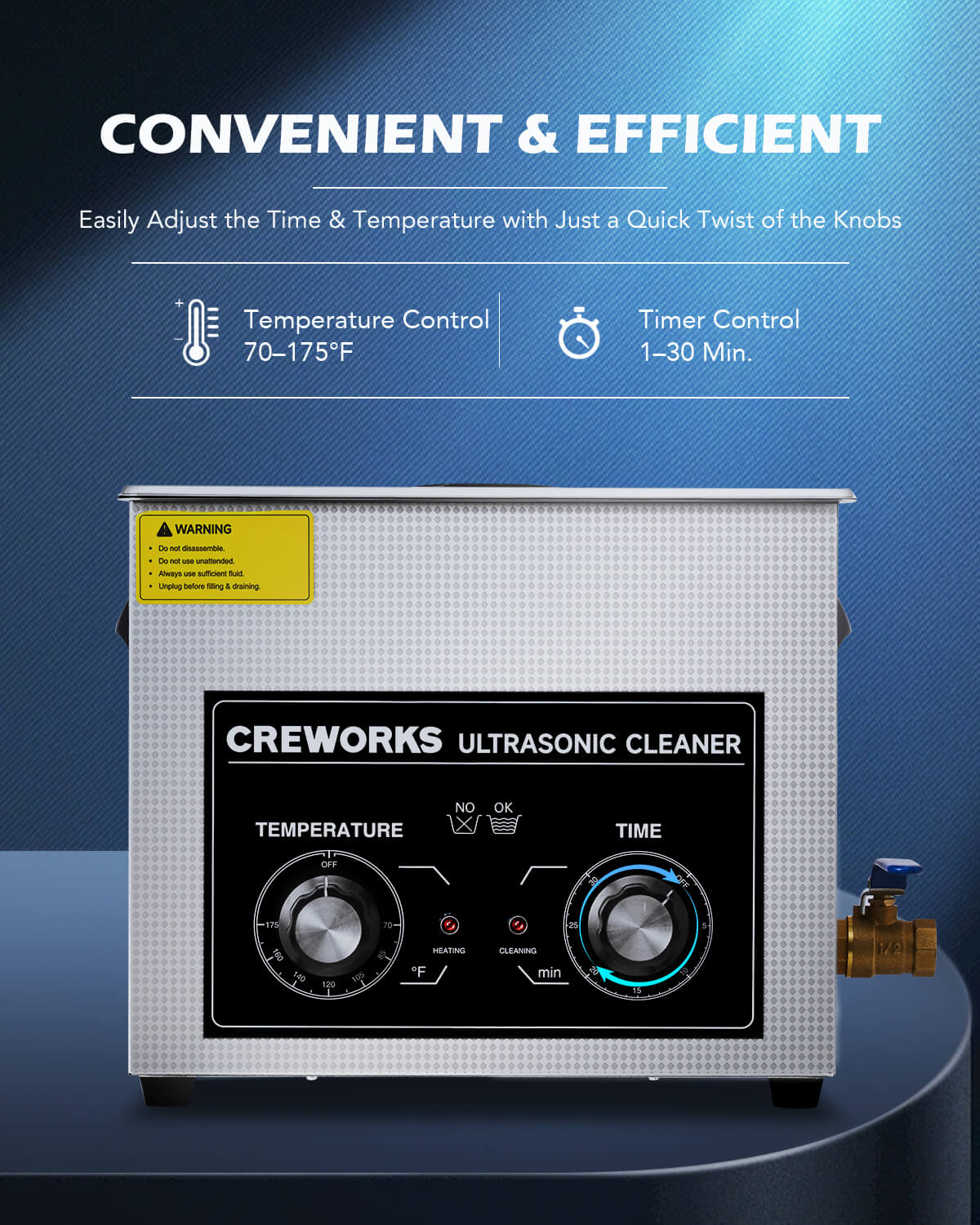Knob Ultrasonic Cleaner with Digital Timer and Heater for Ultrasonic Cleaning 10L - Image 6