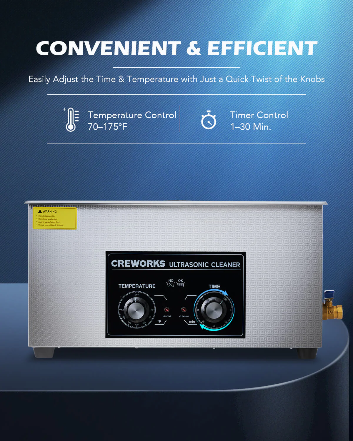 Knob Ultrasonic Cleaner with Digital Timer and Heater for Ultrasonic Cleaning 22L - Image 6