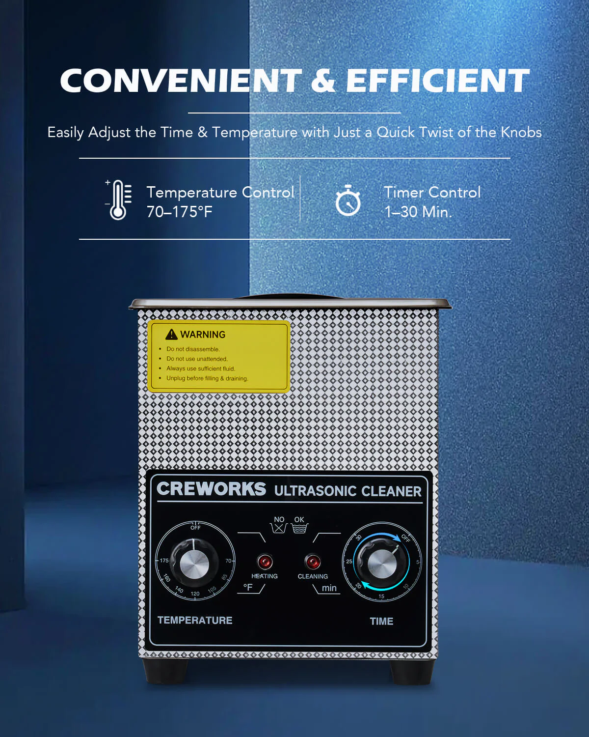Knob Ultrasonic Cleaner with Digital Timer and Heater for Ultrasonic Cleaning 2L - Image 10