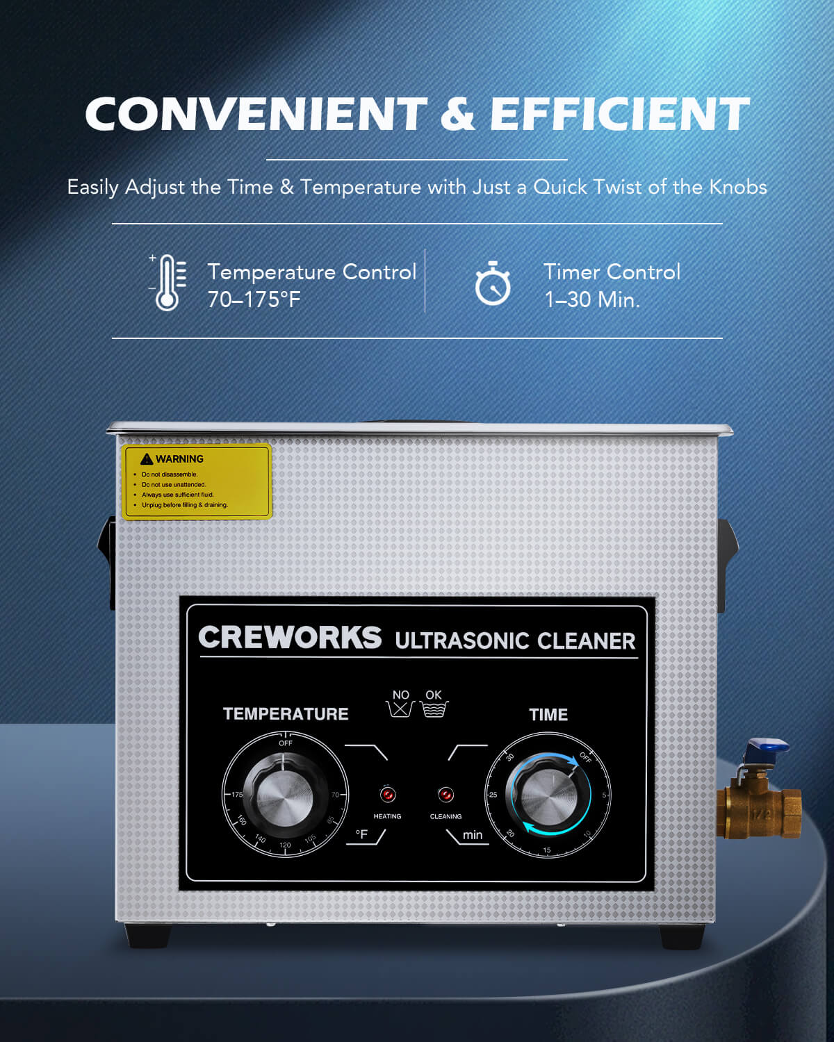 Knob Ultrasonic Cleaner with Digital Timer and Heater for Ultrasonic Cleaning 6L - Image 6